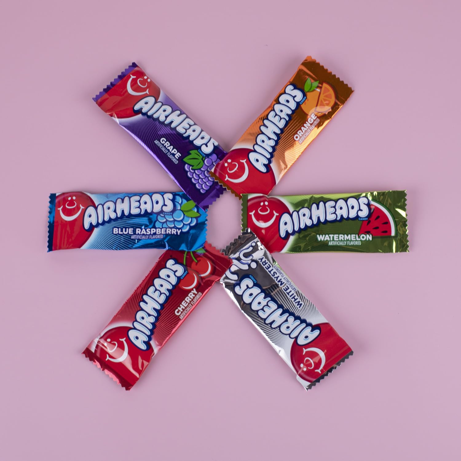 Airheads – Mini barras de dulces  1.5 libras de sabores surtidos de frutas, envueltas individualmente, caramelo de frutas, Navidad, regalos,