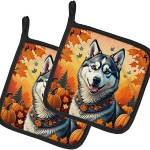 Caroline’s Treasures DAC1074PTHD Siberian Husky Fall Pair of Pot Holders Kitchen Heat Resistant Pot Holders Sets Oven Hot Pads for Cooking Baking Caroline’s Treasures DAC1074PTHD Siberian Husky Fall Pair of Pot Holders Kitchen Heat Resistant Pot Holders Sets Oven Hot Pads for Cooking Baking
