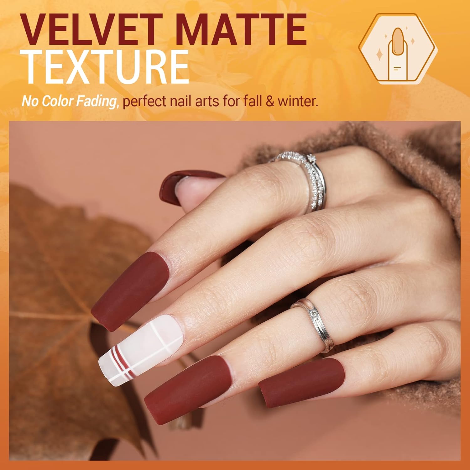 modelones Juego de esmaltes de uñas de gel, 6 colores caramelo, kit de otoño retro dorado con purpurina marrón oscuro, esmalte de uñas de gel para