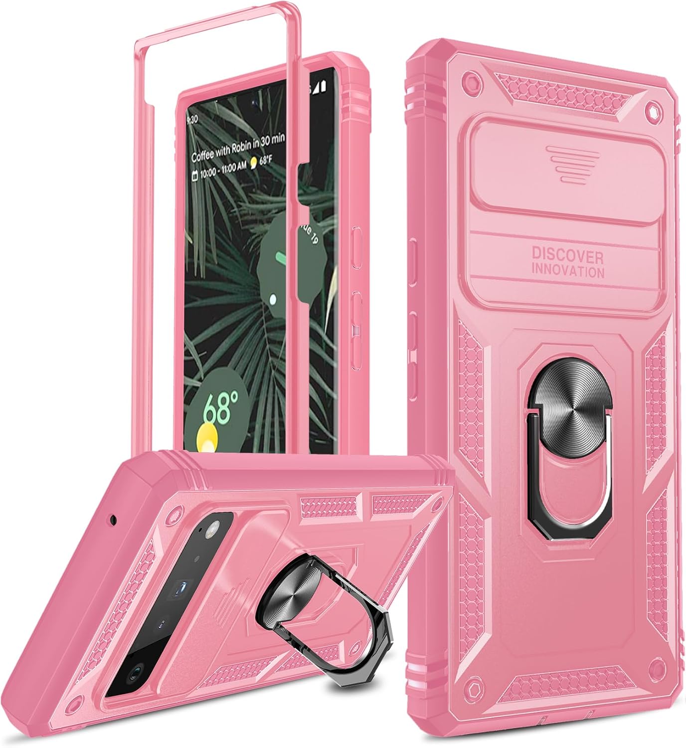 LeYi Funda para Google Pixel 6 Pro Funda para Pixel 6 Pro con cubierta de cámara deslizante, funda de teléfono de grado militar de cuerpo completo