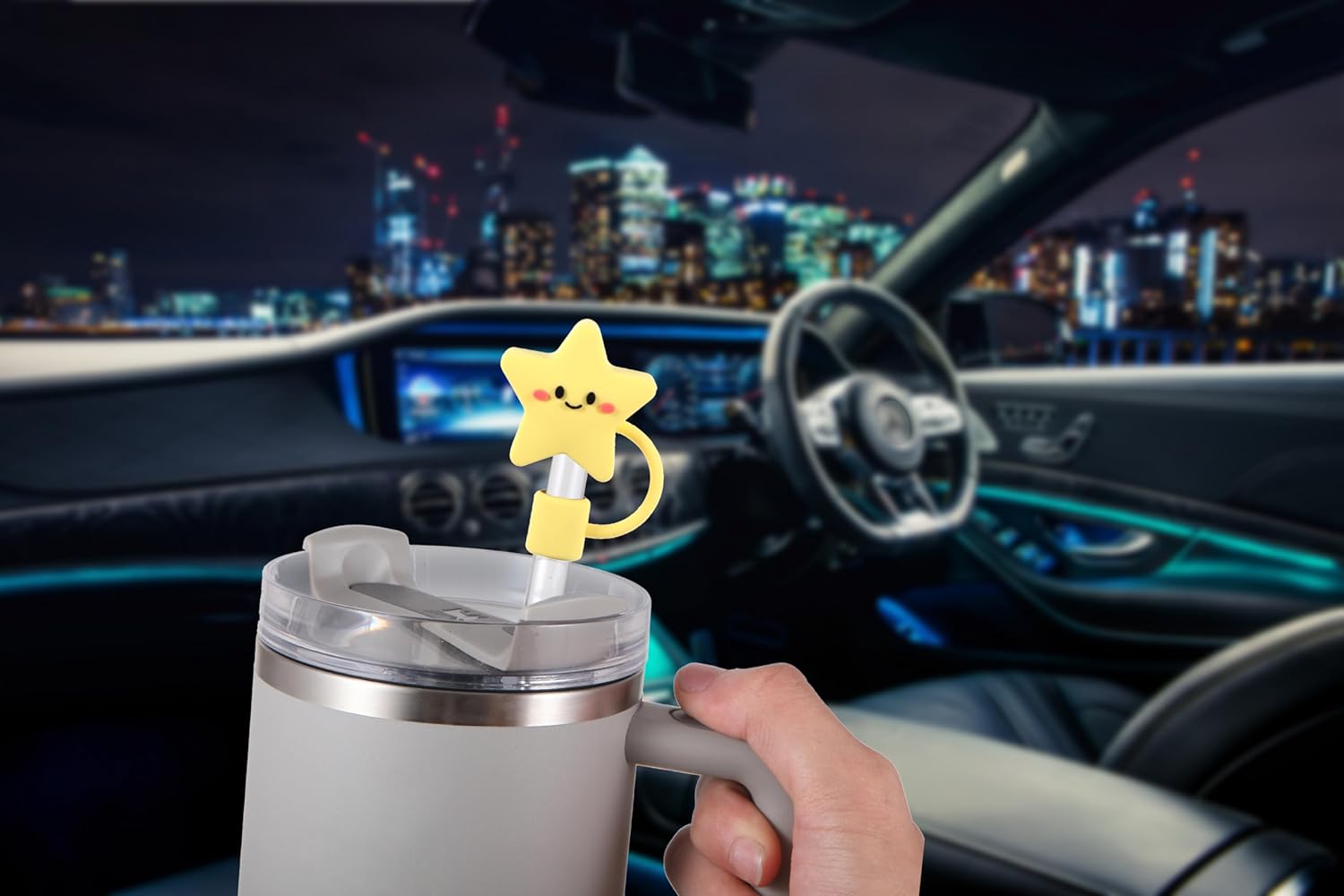 TGML Funda de popote de silicona para Stanley Cup, 10 unidades, adorno de popote compatible con vaso Stanley de 30 onzas y 40 onzas con asa, puntas