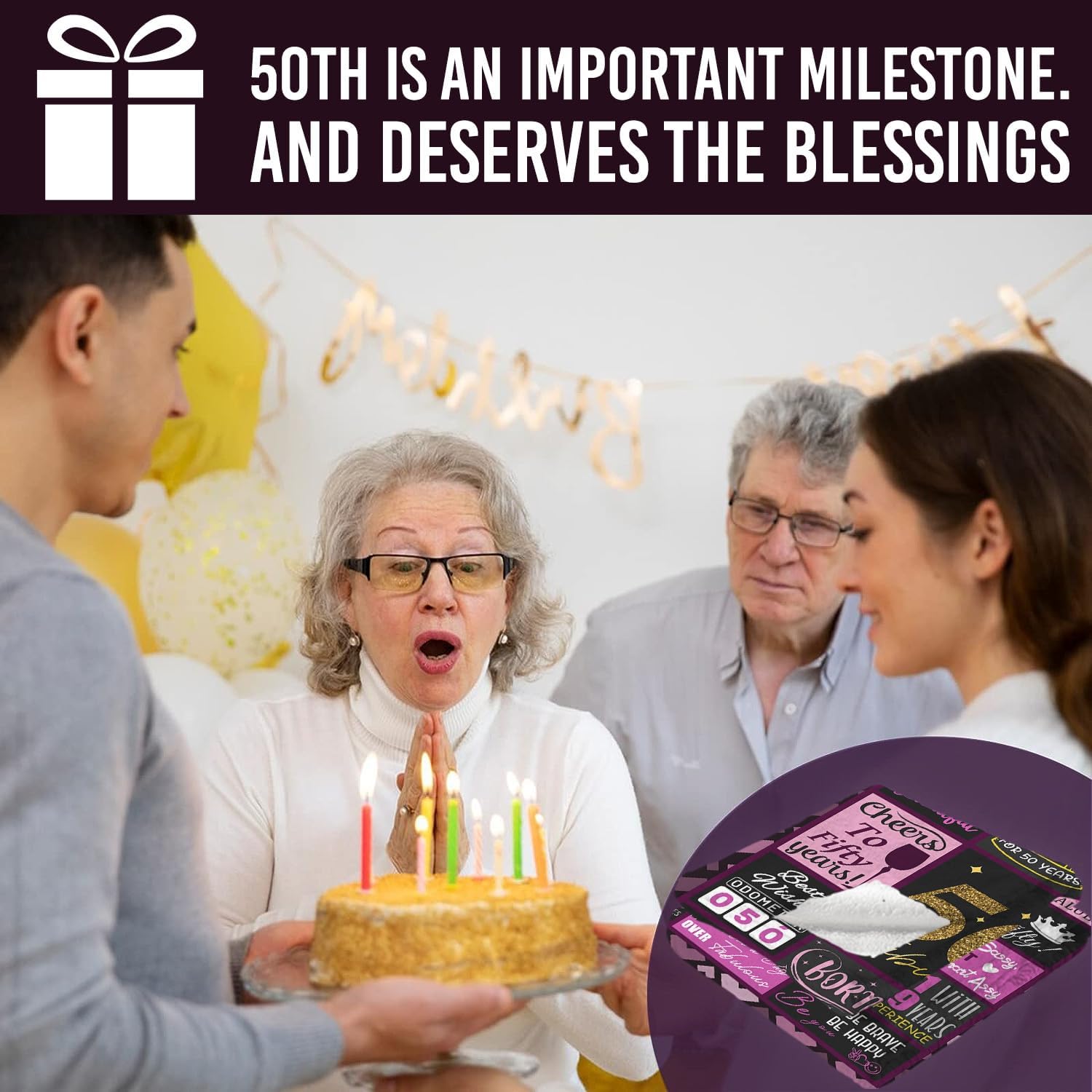 Regalos de cumpleaños 50 para mujeres, regalos para mujer de cumpleaños número 50, regalos de feliz cumpleaños 50 para mujeres, regalo de cumpleaños