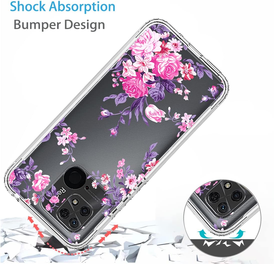 Funda para Redmi 10C 220333QBI con protector de pantalla de vidrio templado, suave 360 cuerpo completo a prueba de golpes híbrido parachoques