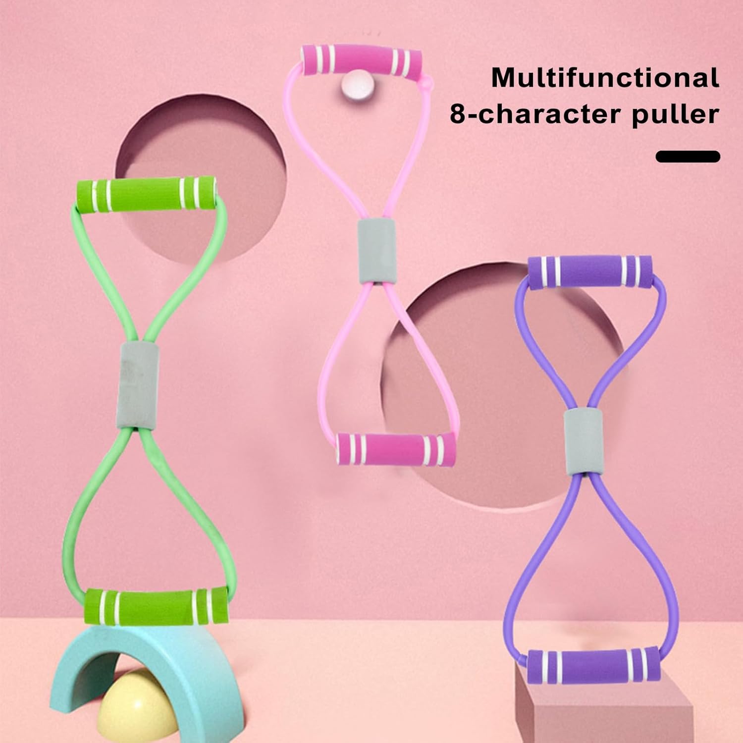 Figura 8 banda de resistencia, bandas de resistencia para mujeres y hombres, banda de resistencia de 8 formas para brazo, expansor de pecho, cuerda
