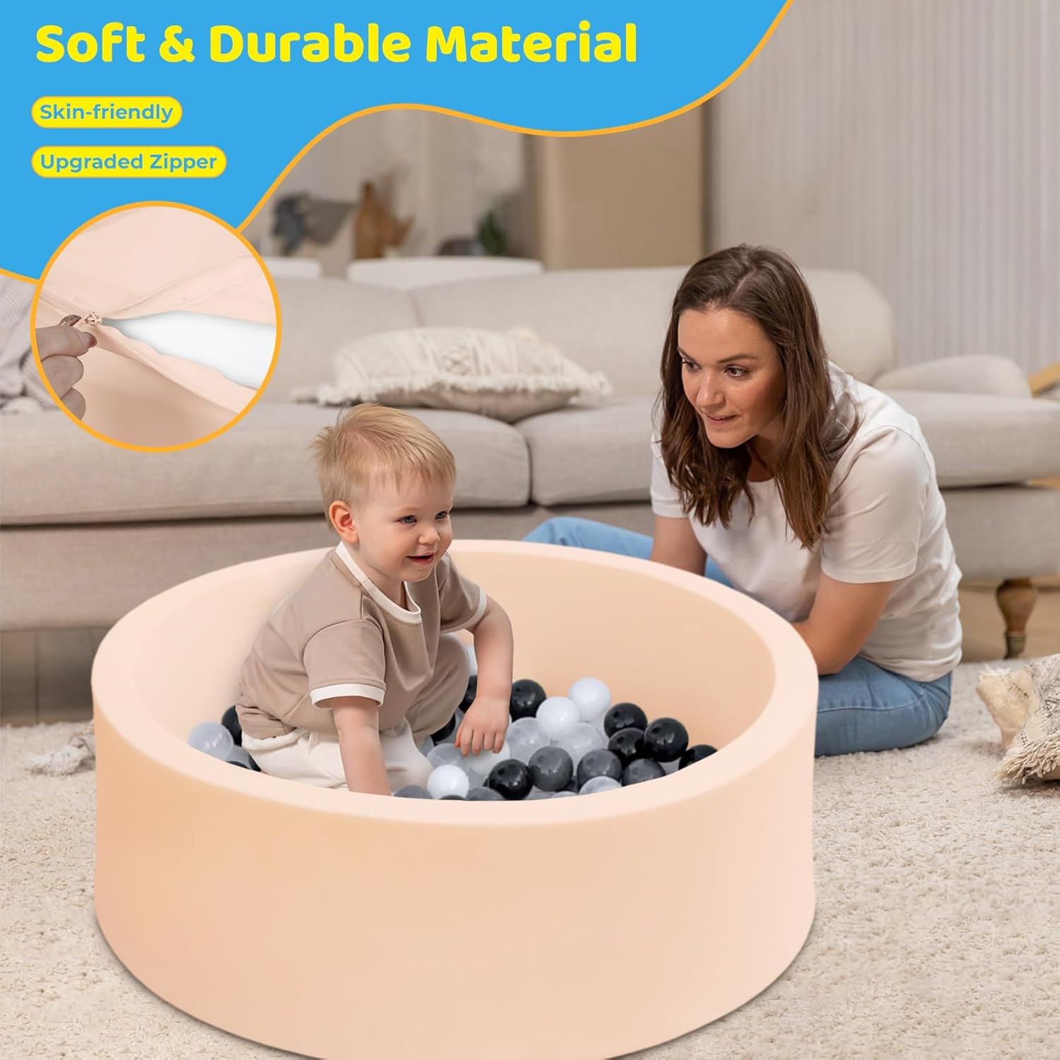 Pelotas redondas suaves de espuma viscoelástica no incluidas, corralito para interiores y exteriores, para bebés y niños pequeños, para niñas y