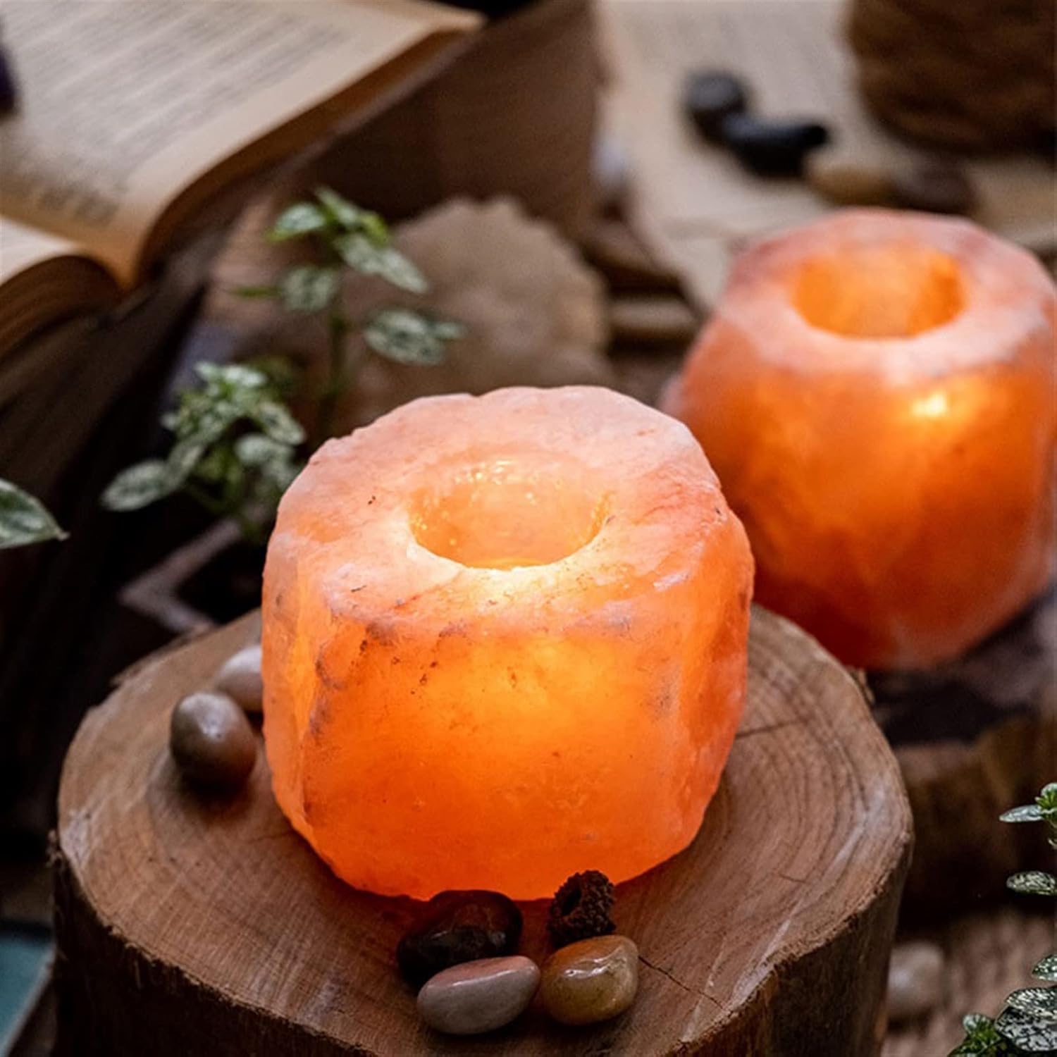Candlestick Holders Table Center Decoration Fashion Candle Holder Rose Mineral Salt Wax Candlestick Ornament Gift Home Candle Holders