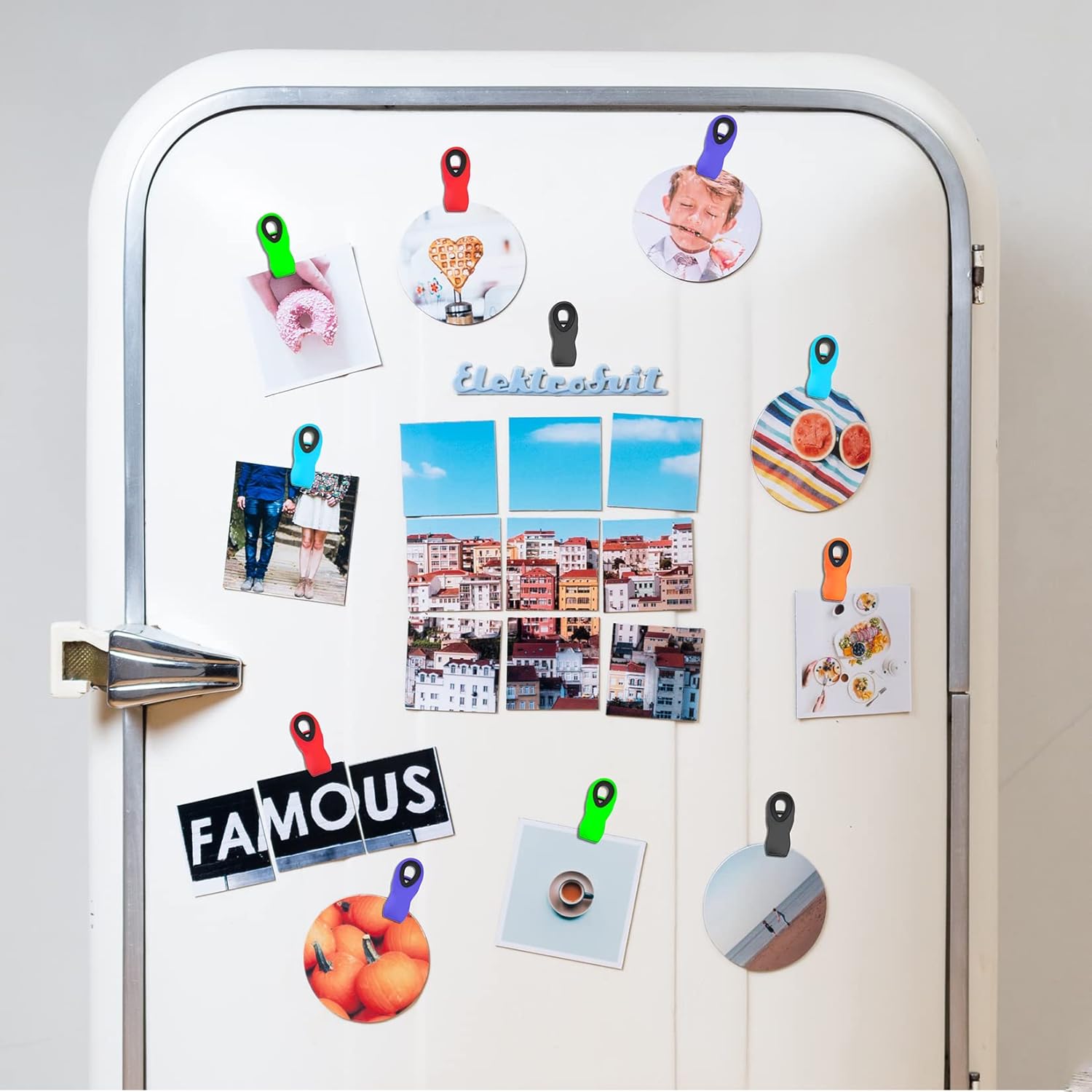 Paquete de 12 clips magnéticos para bolsas, clips para bolsas de alimentos para paquetes de alimentos, clips de cocina con imán para refrigerador,