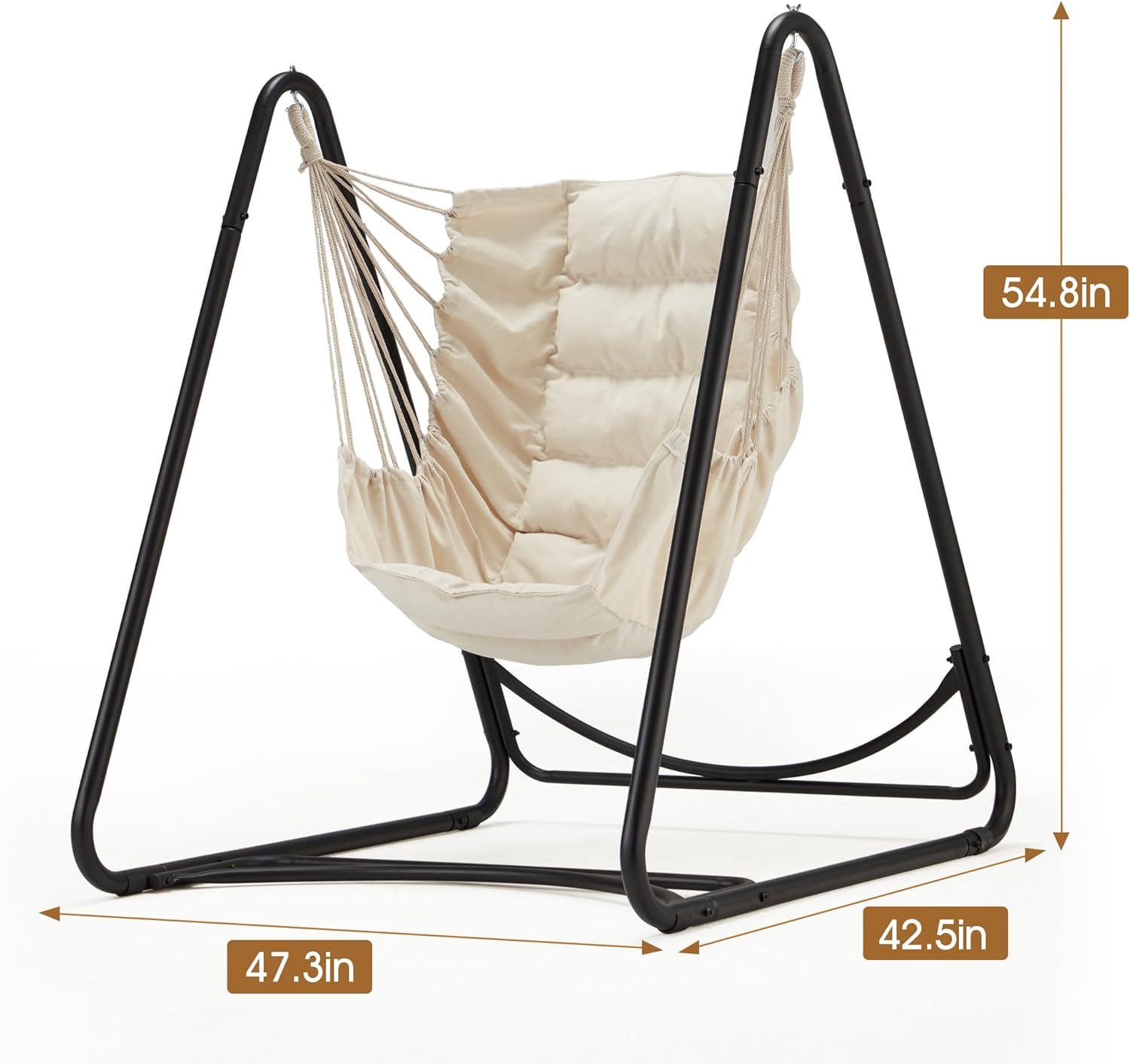 Soporte para silla de hamaca, soporte de hamaca de acero resistente, soporte de columpio multiusos de 450 libras, incluye silla colgante, flujo