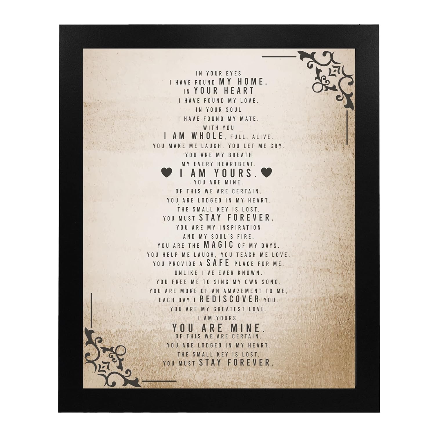 I Have Found My Home- Romantic Love Poem Wall Art – Spiritual Love & Marriage Wall Decor Poster, Emotional Home Decor for Spouse, Partner,