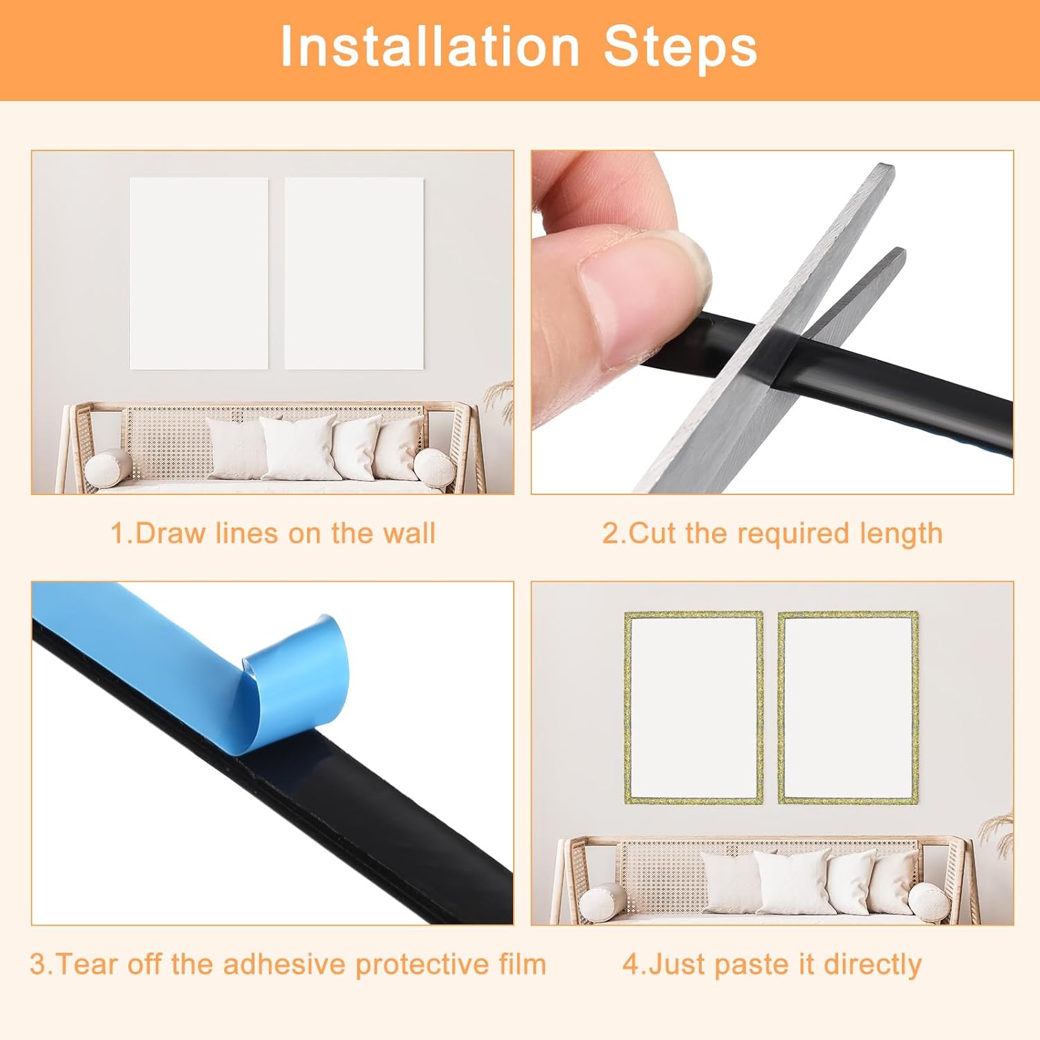 uxcell Moldura flexible autoadhesiva, 20 pies, para despegar y pegar, cinta decorativa de sellado de tira de calafateo para encimeras, fregaderos,