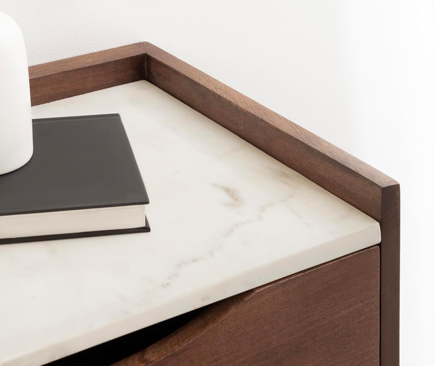 Kate and Laurel Kitt – Mesa auxiliar flotante moderna con cajón de almacenamiento para uso como mesita de noche de dormitorio, 18 x 12 x 7 pulgadas,