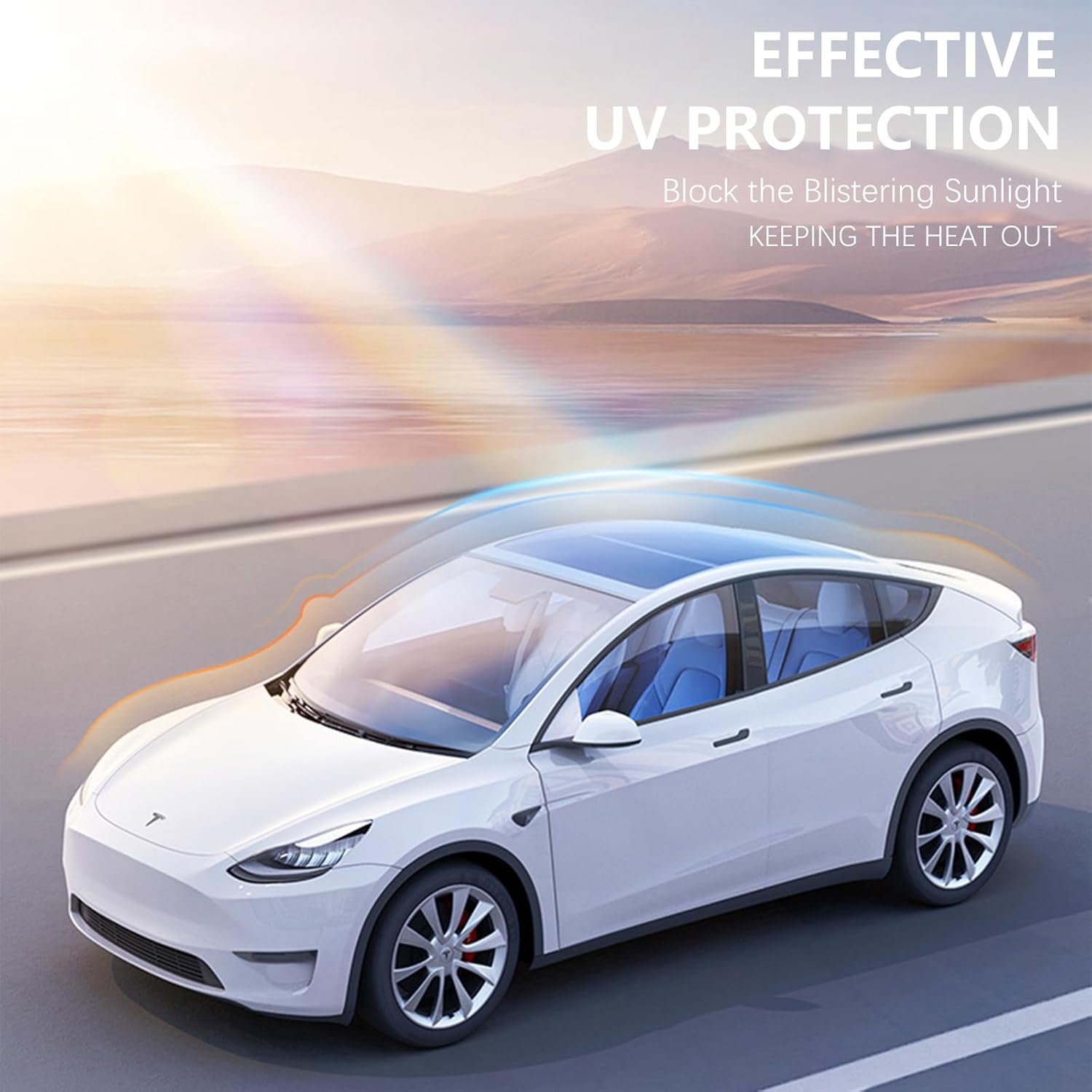 Parasol para techo de vidrio Tesla modelo Y, protección contra rayos UV, ventana superior, parasol de cristal de hielo, compatible con el modelo Y