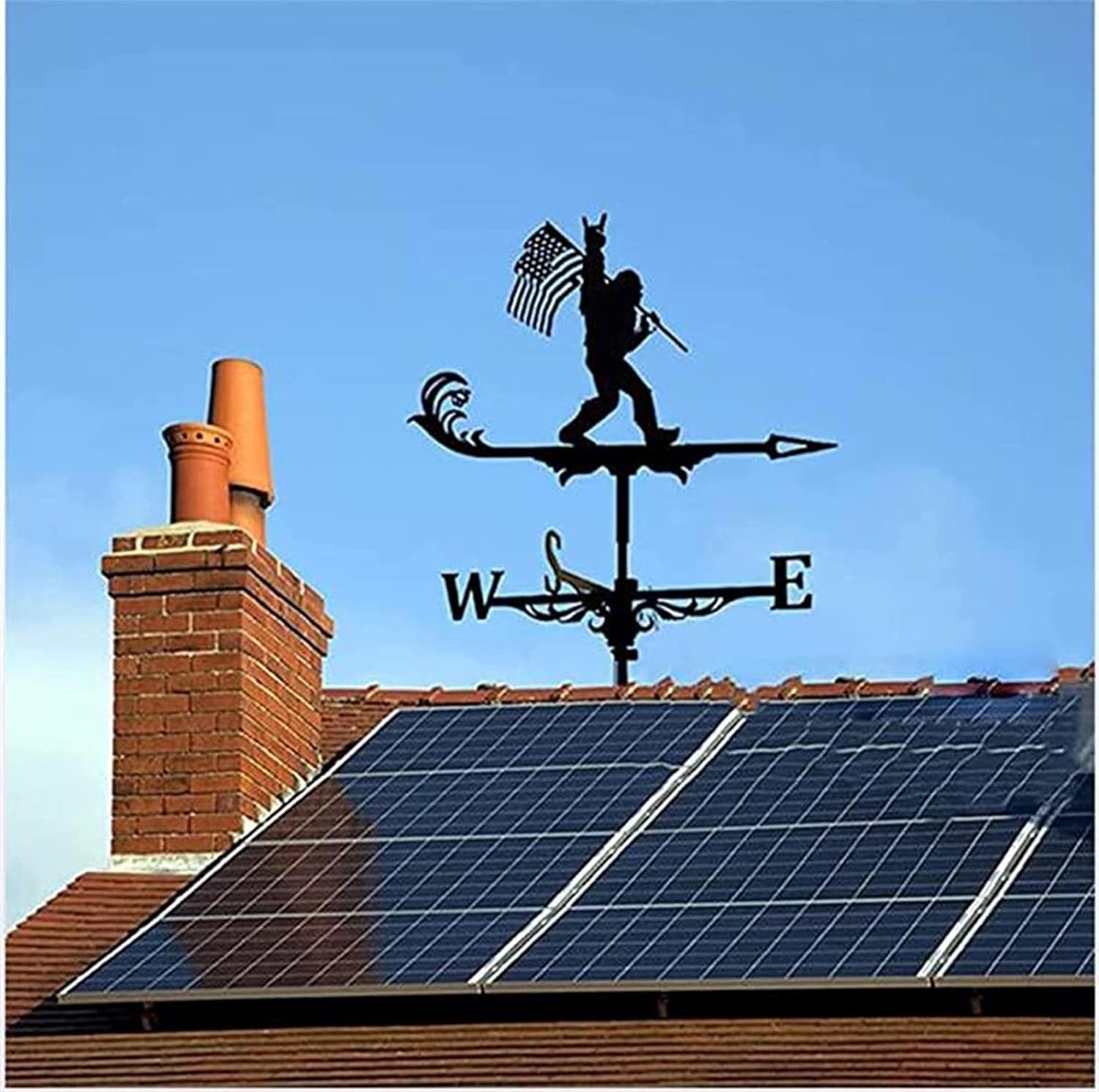 Veleta meteorológica, decoración de viento para montaje en veleta de viento, decoración de patio, de acero inoxidable, indicador de dirección del