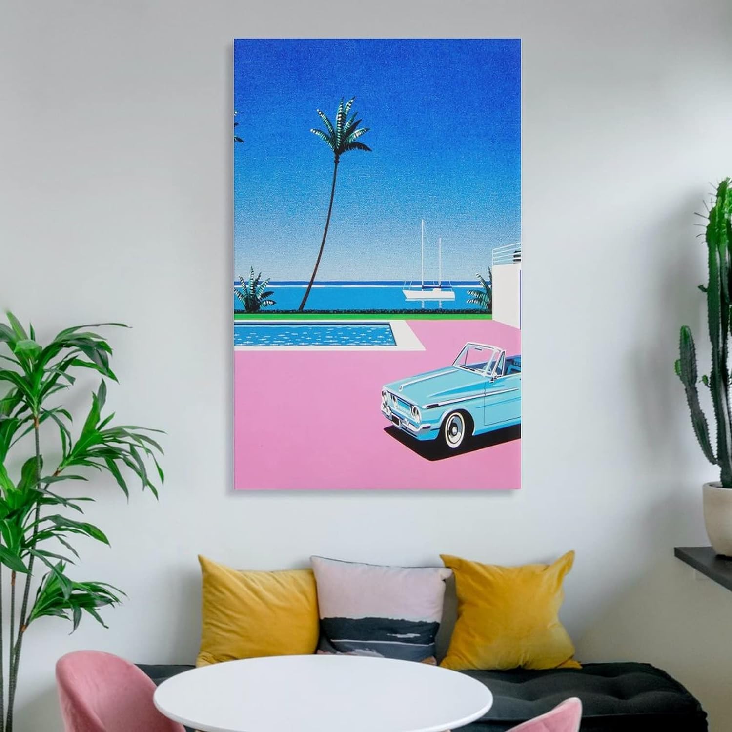 Hiroshi Nagai – Póster de pared con diseño surrealista de paisajes tropicales modernos, 12 lienzos artísticos e impresiones artísticas para pared,