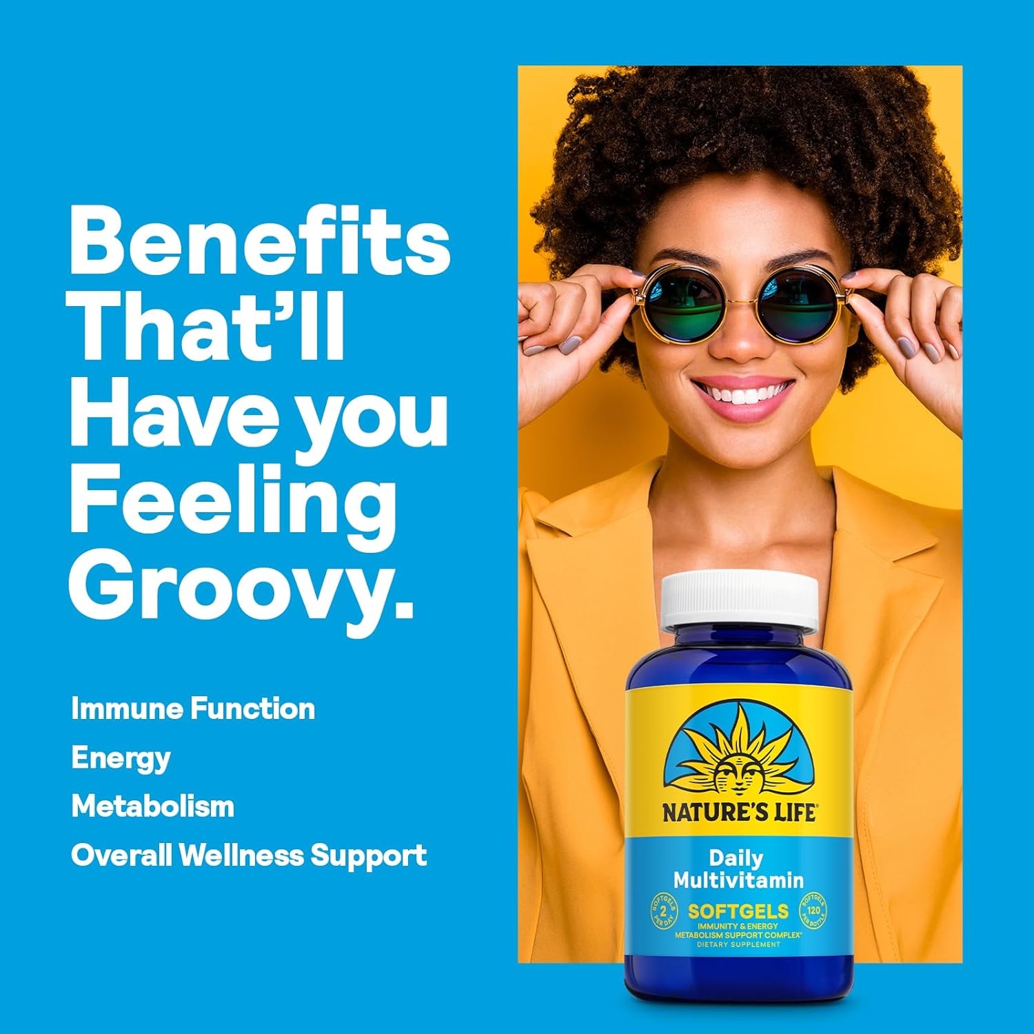 Nature’s Life Multivitamínico diario para hombres y mujeres, multivitamínico completo con hierro, valor diario de la mayoría de las vitaminas y