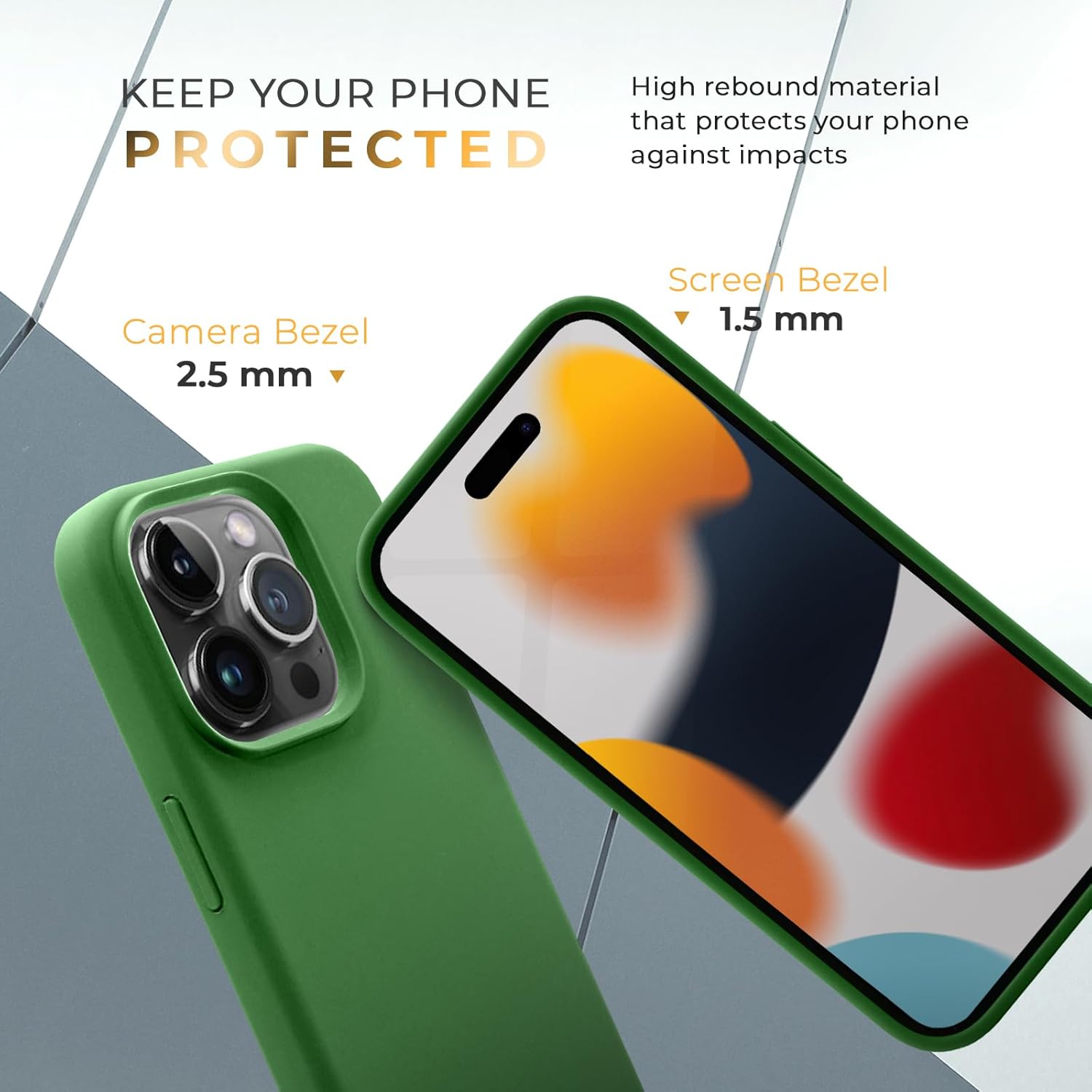 MOTIVE Funda de silicona para iPhone 15 Pro Max, funda delgada de silicona líquida para iPhone 15 Pro Max, (compatible con MagSafe), a prueba de