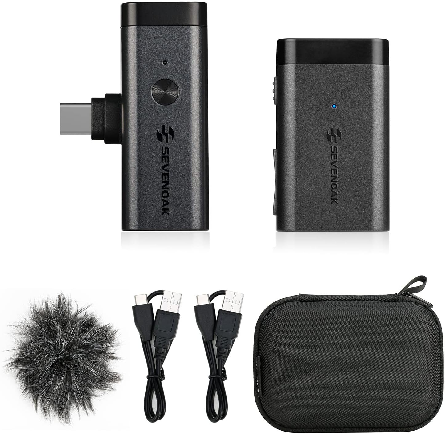 Sevenoak Micrófono inalámbrico USB-C Lavalier, SKM-W1U sistema de micrófono inalámbrico de solapa para dispositivos tipo C, iPhone 13, Samsung,