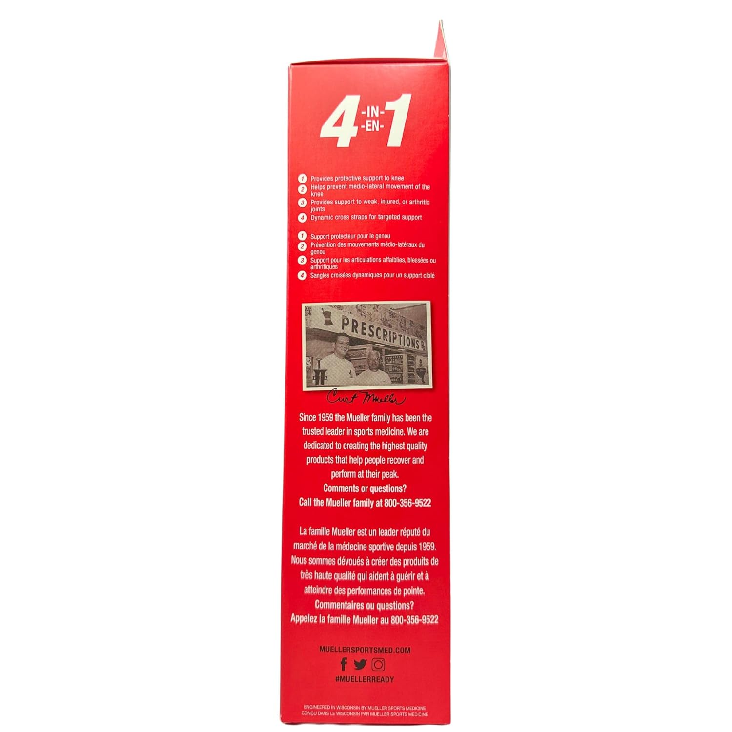 Mueller 081336239 Estabilizador de rodilla autoajustable para circunferencia de rodilla de 12″-16″