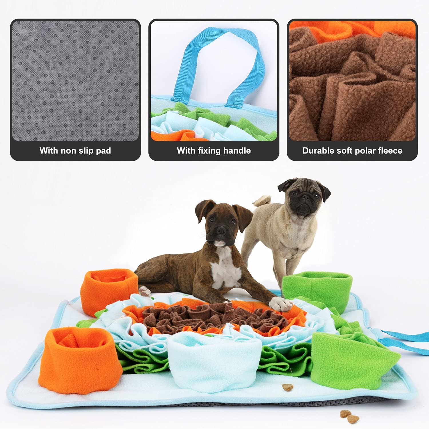 Tapete de olfateo para perros, juguetes de rompecabezas, tapete interactivo para alimentación de mascotas, alimentación de gatos con mango de