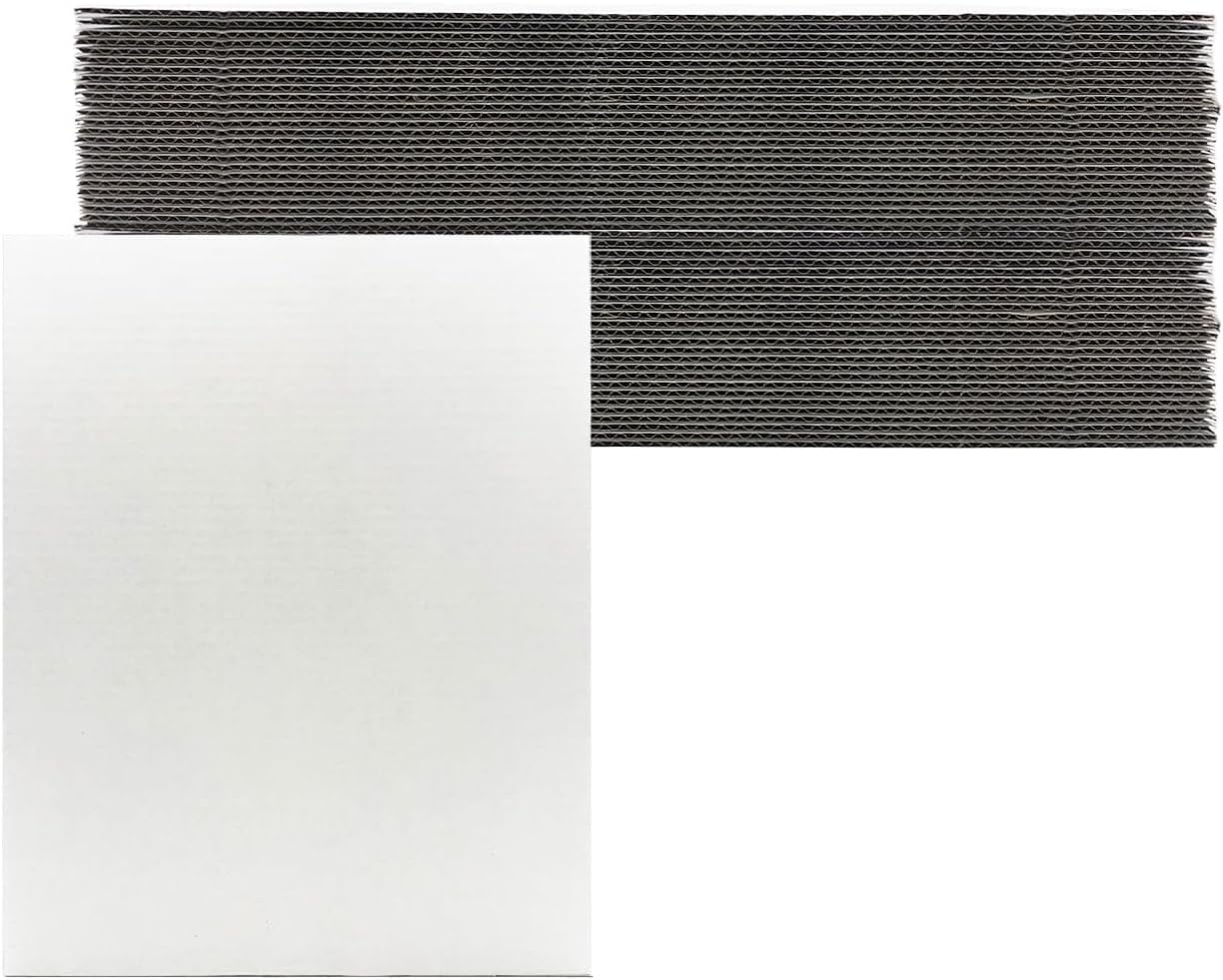 Hojas de cartón corrugado de 12 x 15 pulgadas, almohadillas de capa plana, separadores rectangulares blancos, tableros de tarjetas planas a granel