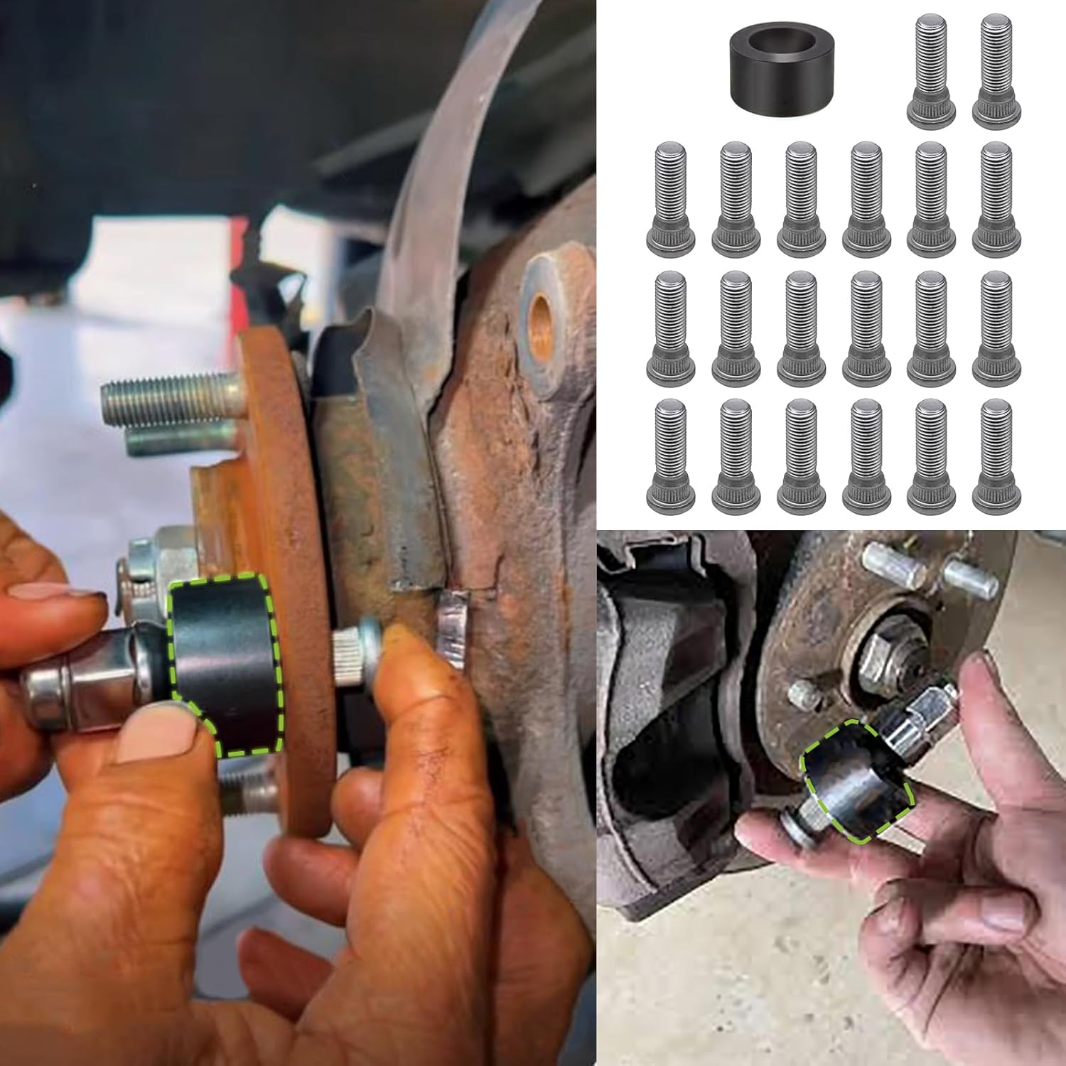RULLINE 20 pernos de rueda M12 x 1.5 de 1.772 in de largo con instalación de pernos de rueda mejorados compatibles con Toyota, Chevrolet, Lexus,