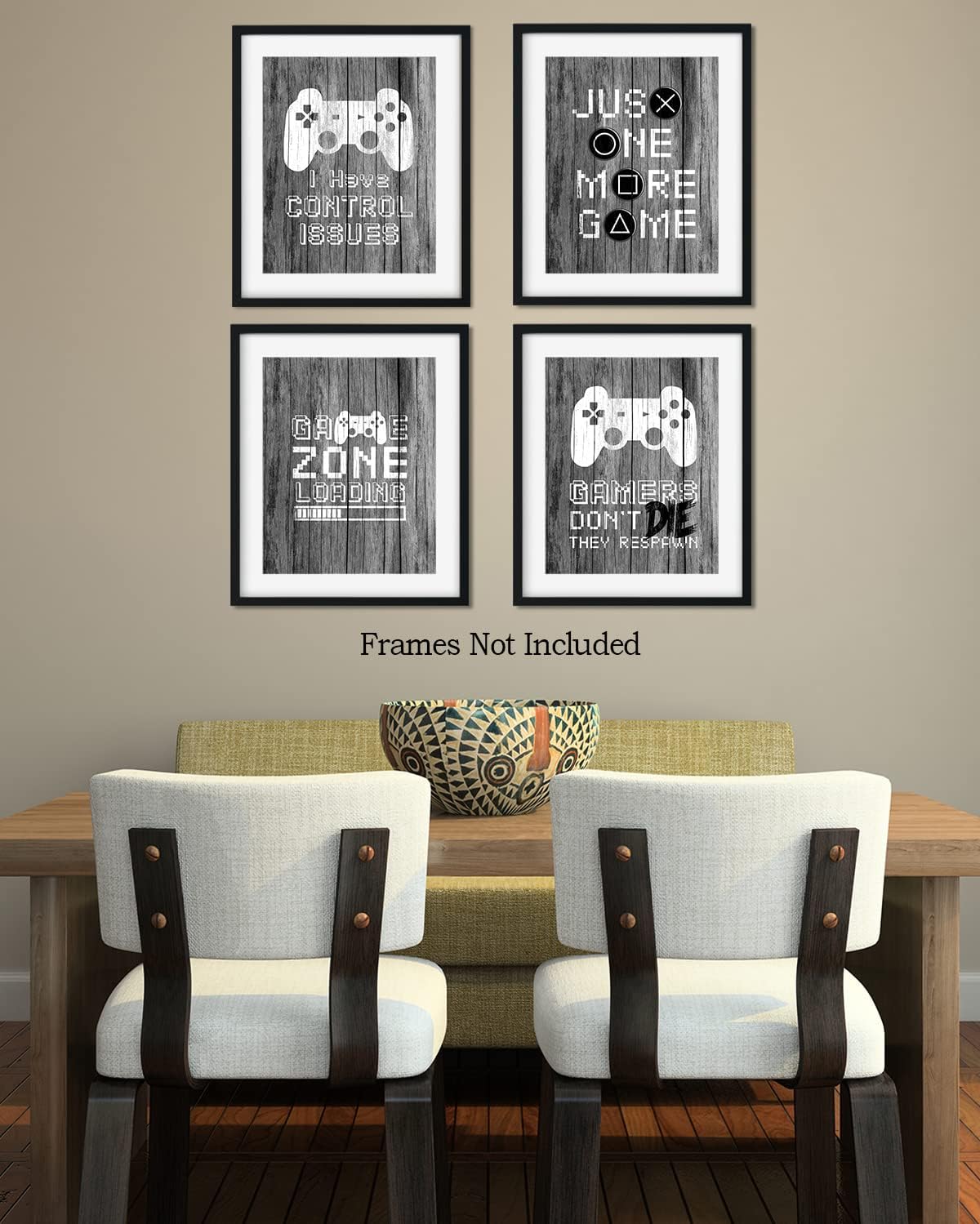 Decoración de sala de juegos para niños, cosas geniales para tu habitación, cueva de hombre, dormitorio, sala de juegos y bar, juego de 4 accesorios