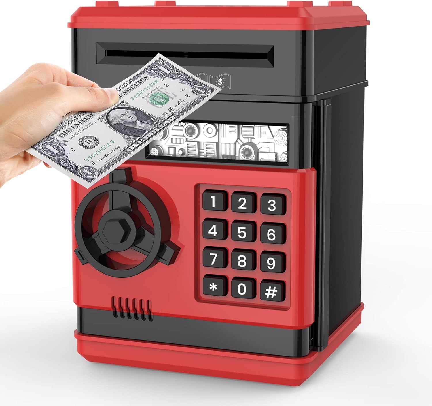 alcancía Electrónica, Banco de Monedas tipo cajero automático, papel de dibujos animados auto deslizante, caja de seguridad con contraseña personal,