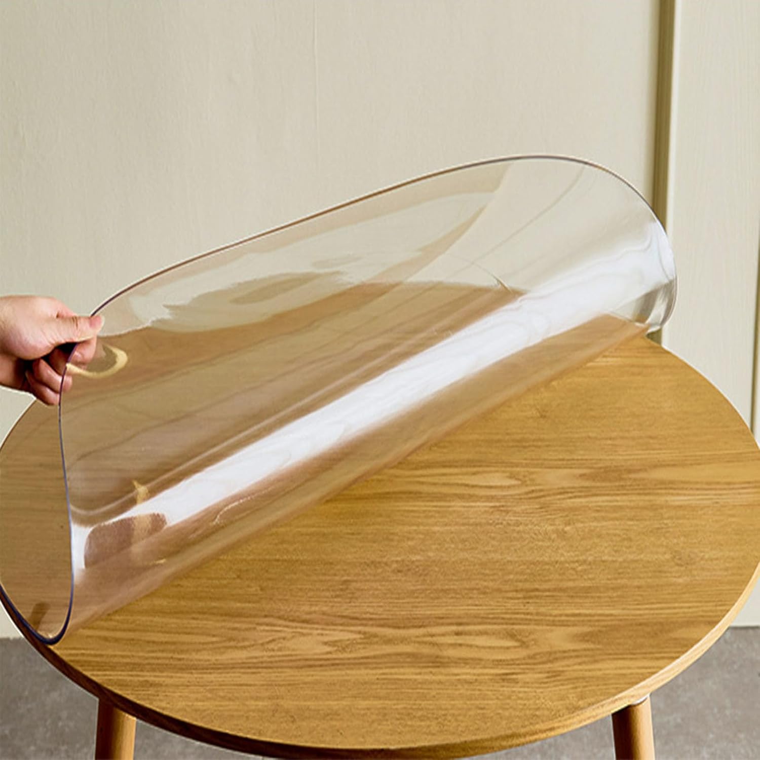 Protector de escritorio transparente, protector de escritorio de PVC, protector de escritorio, grueso y redondo, de plástico, impermeable, para