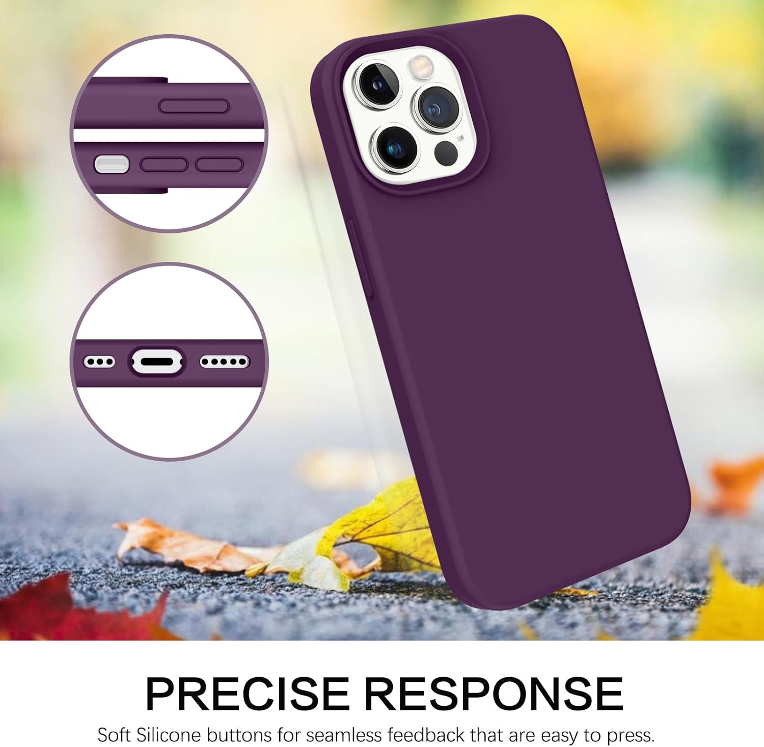 BENTOBEN Funda para iPhone 13 Pro, silicona suave, goma de gel, forro de microfibra, parte trasera dura, a prueba de golpes, funda protectora para