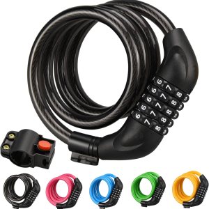 Cable de bloqueo de bicicleta, 124 piezas, cerradura de bicicleta de combinación de 4 pies con soporte de montaje, cerradura de bicicleta de alta Cable de bloqueo de bicicleta, 124 piezas, cerradura de bicicleta de combinación de 4 pies con soporte de montaje, cerradura de bicicleta de alta