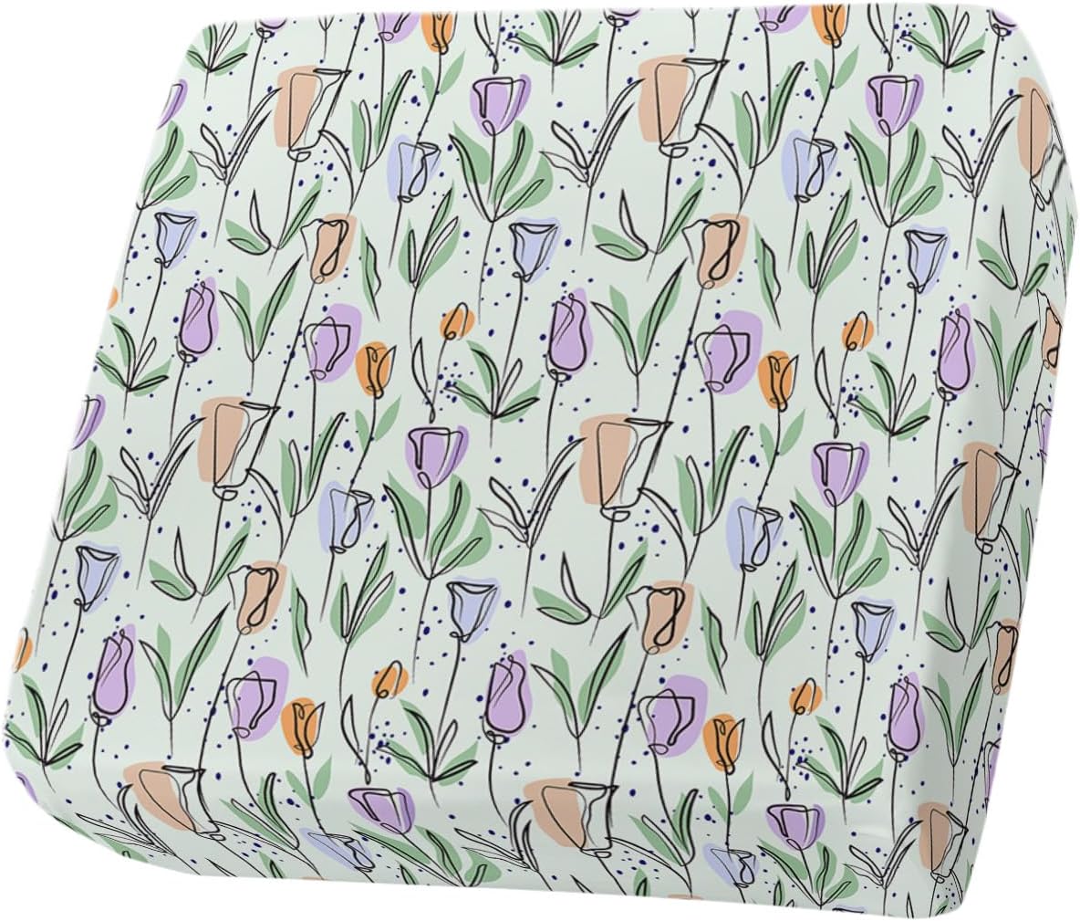 Prime Leader Fundas de cojín para sofá, fundas elásticas para sofá, diseño de primavera pintadas a mano con flores simples y tulipanes, fundas