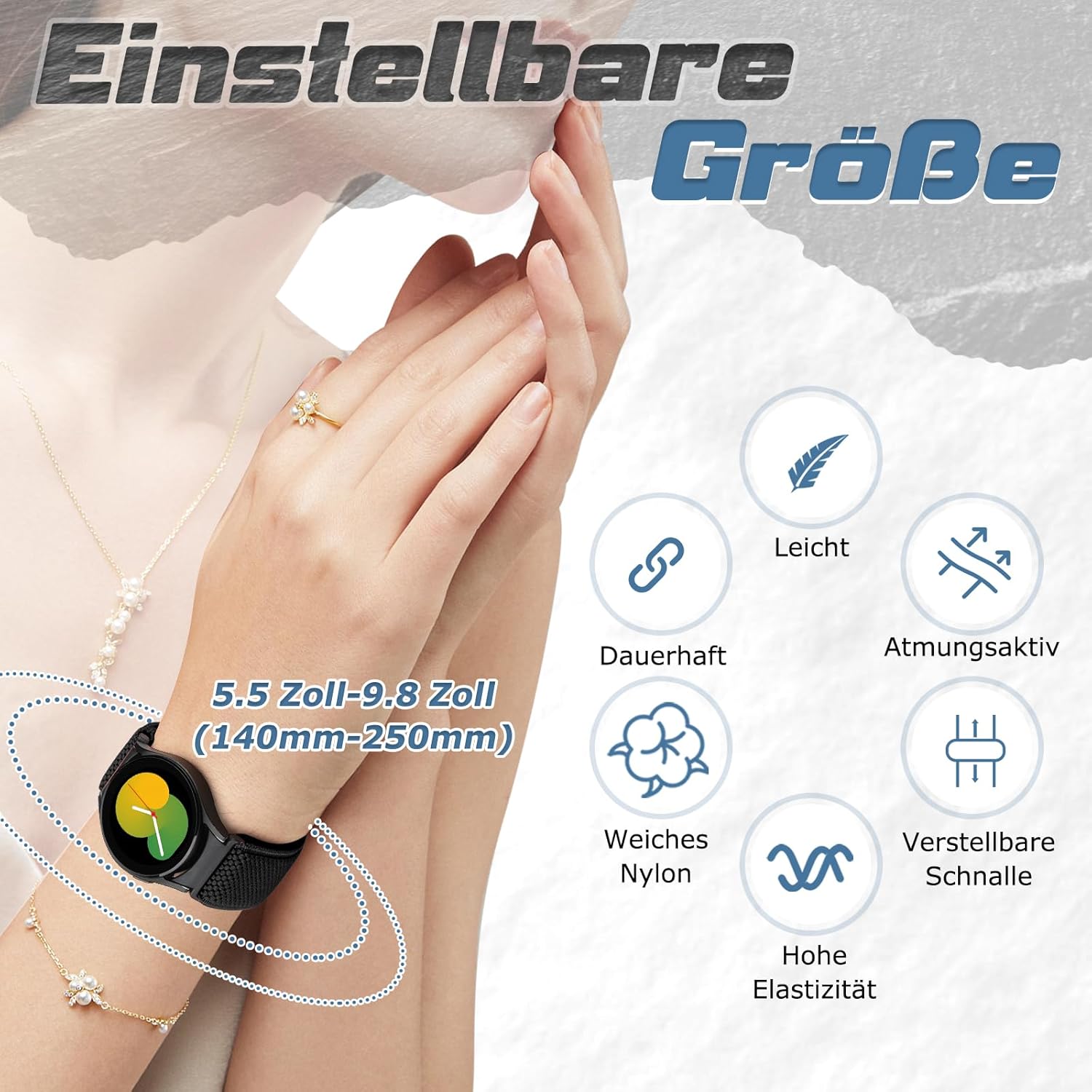Correas elásticas de reloj compatibles con Samsung Galaxy Watch 654 de 1.575 pulgadas, 1.732 pulgadas, Galaxy Watch 6 Classic de 1.732 pulgadas,