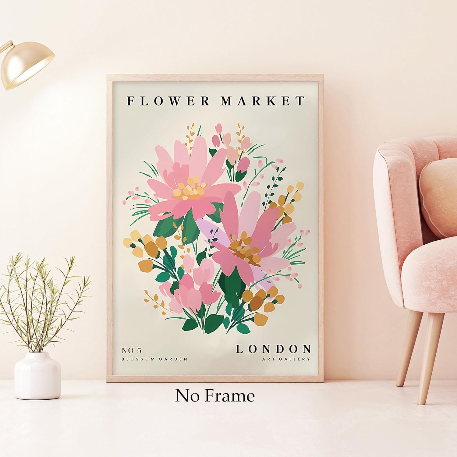 Lienzo decorativo para pared, diseño de flores rosas, impresiones florales estéticas, pósteres de color rosa Matisse, impresiones de pared pastel