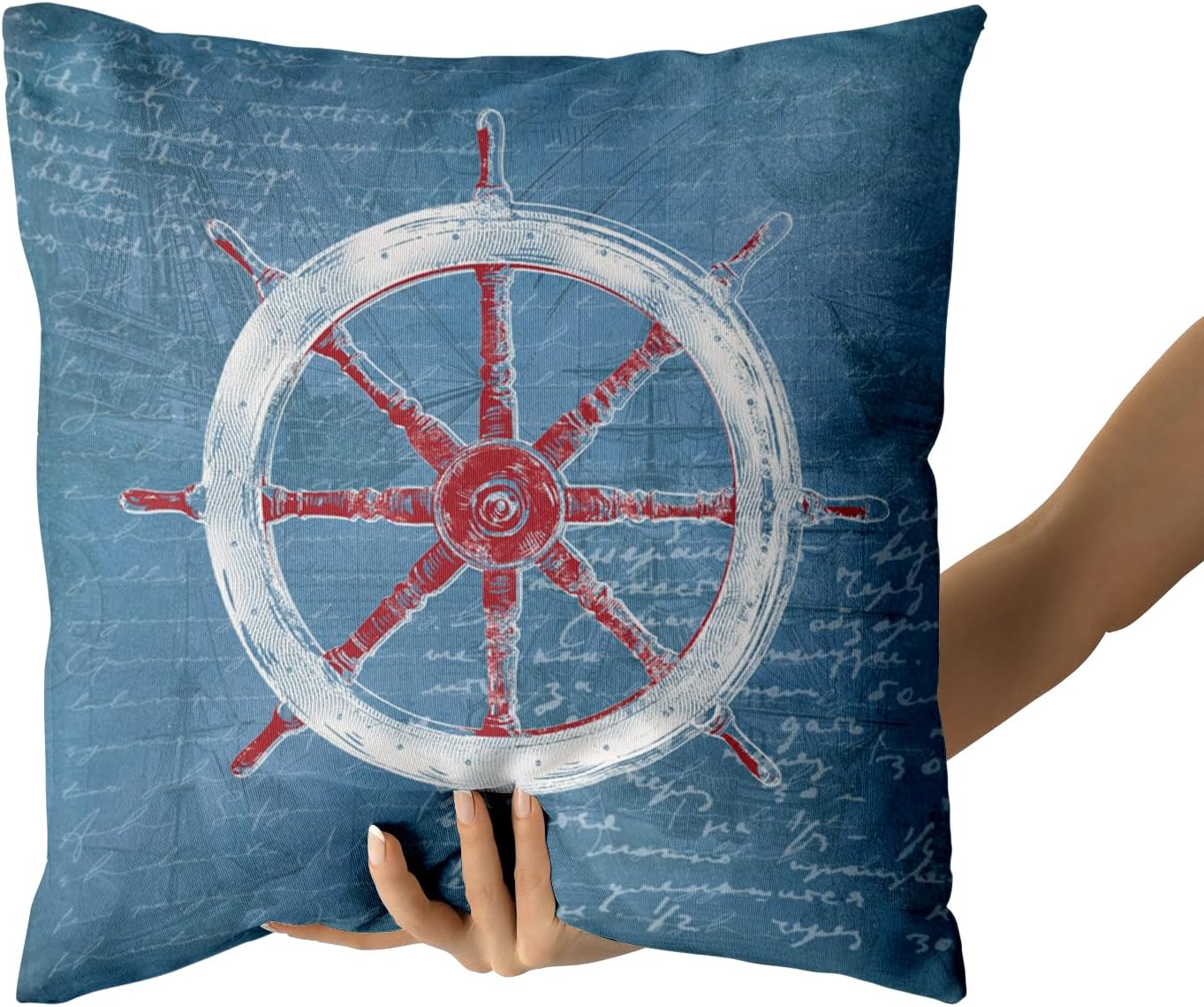 Juego de 2 fundas de almohada náuticas de color azul marino, juego de 2 fundas de cojín decorativas para exteriores, fundas de cojín decorativas