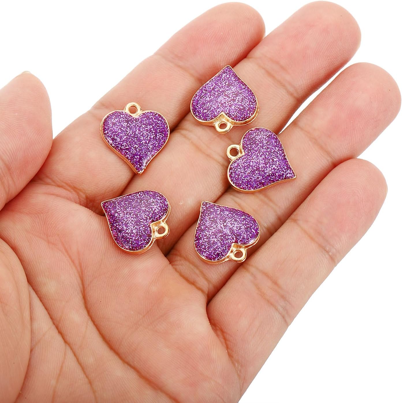 PATIKIL Dije de corazón, 30 piezas de mini dije de corazón encantador de resina a granel, hermoso diseñador lindo para hacer joyas, pulseras,