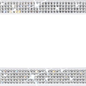 XCLPF Marcos blancos para matrícula de motocicleta,Soporte de placa de motocicleta con diamantes de imitación de diamante,Cubierta de placa de XCLPF Marcos blancos para matrícula de motocicleta,Soporte de placa de motocicleta con diamantes de imitación de diamante,Cubierta de placa de