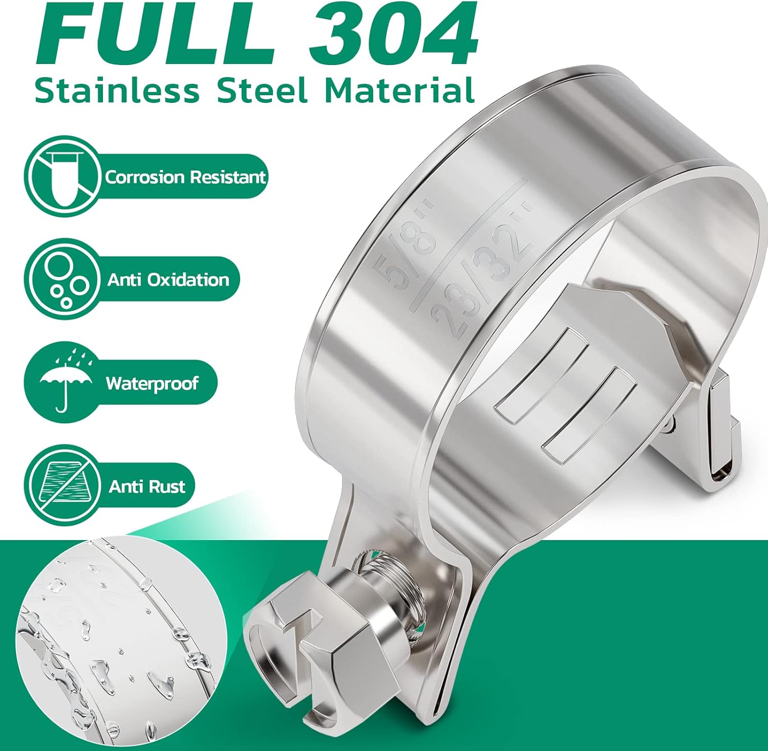 Kit surtido de 120 abrazaderas de línea de combustible de acero inoxidable 304, 8 tamaños ajustables de 932 a 2332 pulgadas de diámetro (0.276-0.709