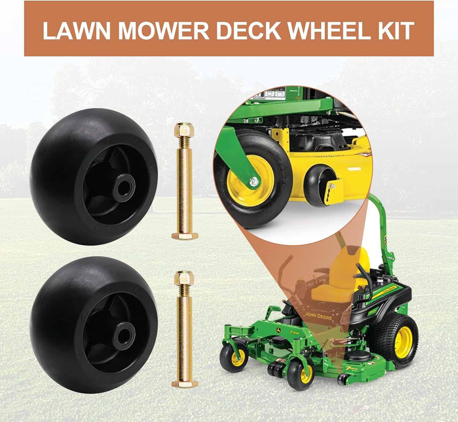 Mower Deck Wheels 133957 532133957 Replace for AYP Husqvarna 532174873 589527301, MTD 174873 734-3058, Cub Cadet 753-04856A Lawn Tractors and Zero