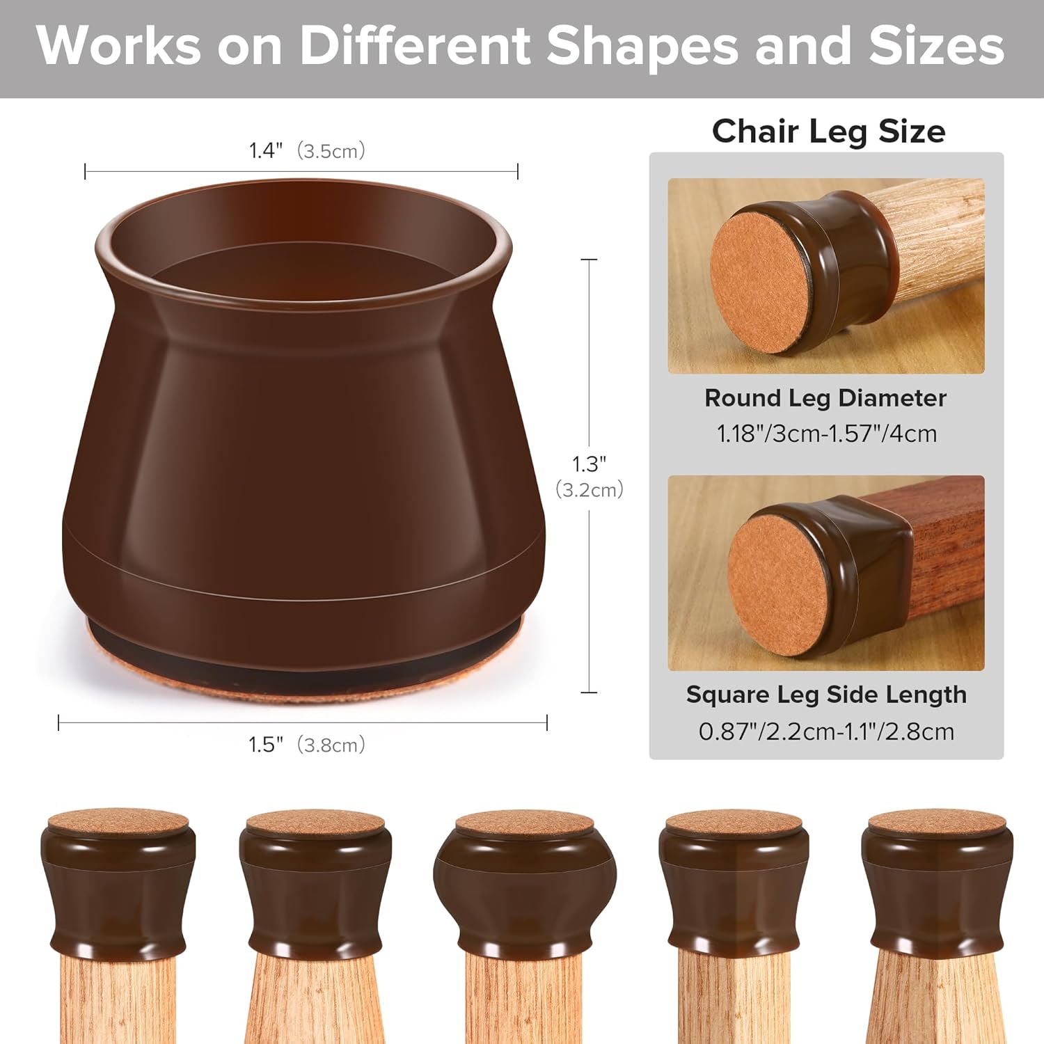 24 protectores de suelo de silicona mejorados para patas de silla para suelos de madera dura, deslizadores de muebles para patas de silla,