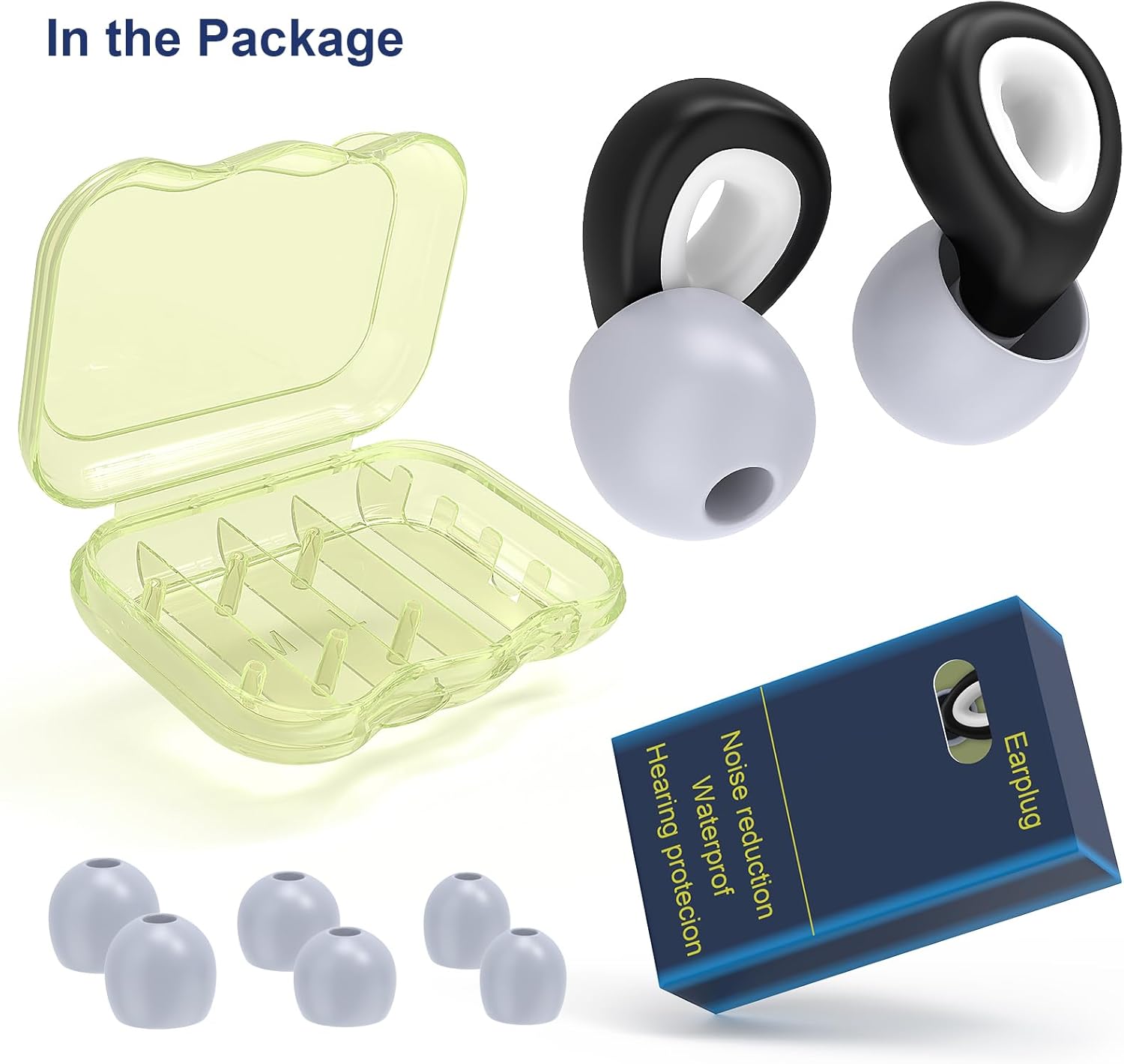 Tapones para los oídos para reducción de ruido, tapones de silicona flexibles reutilizables para dormir, conciertos, motocicletas, aviones y