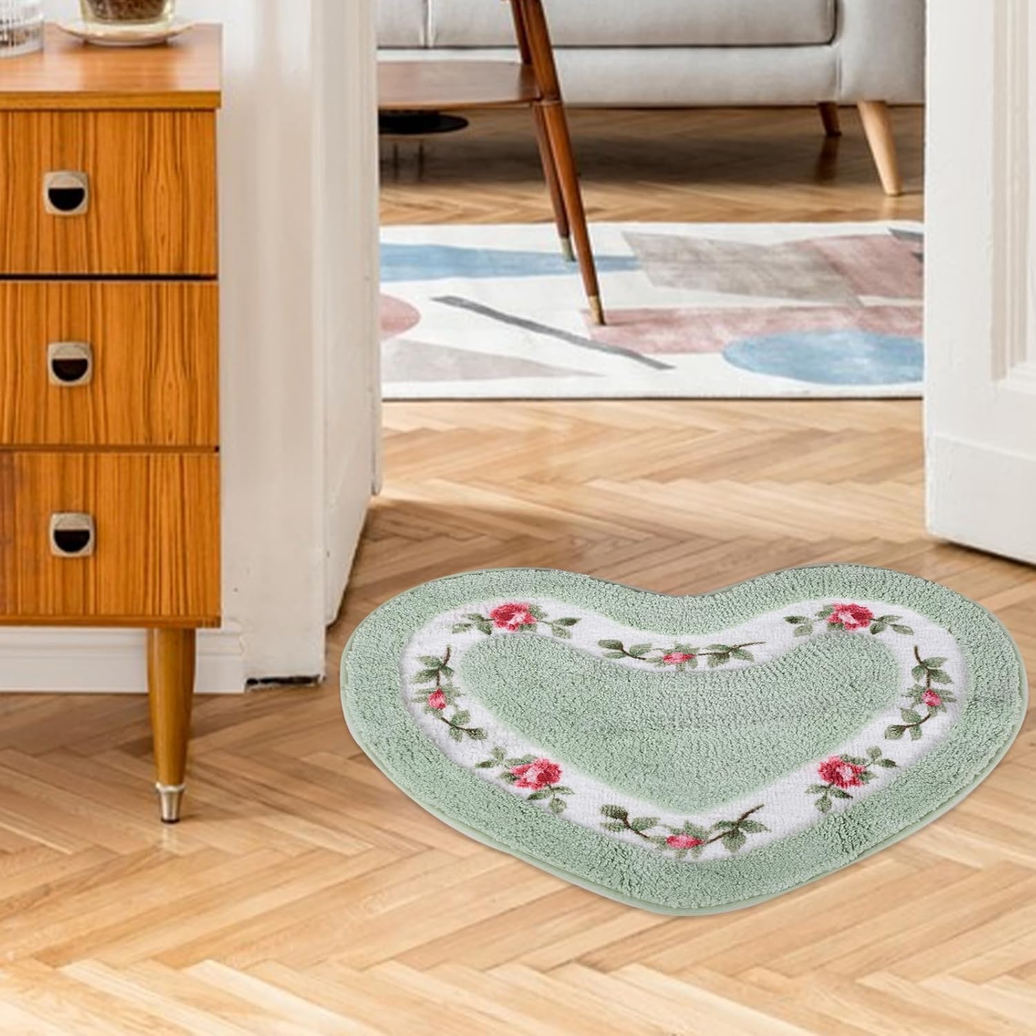 Barelove Hermosas alfombras florales para sala de estar, dormitorio, alfombra de baño ultra suave, cómoda alfombra antideslizante moderna para