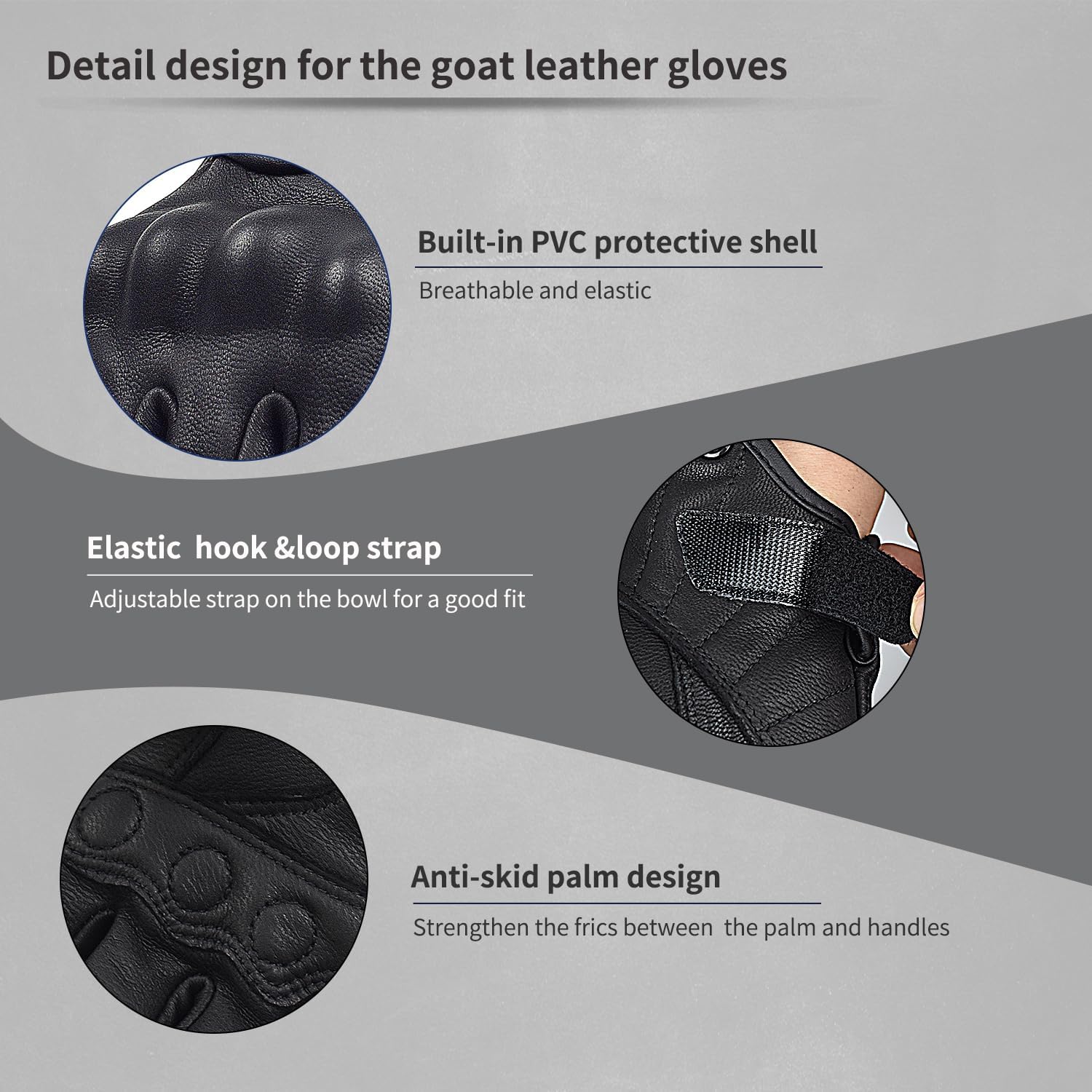 Guantes de cuero de cabra para hombres y mujeres, para pantalla táctil, para deportes de motor, guantes de equitación