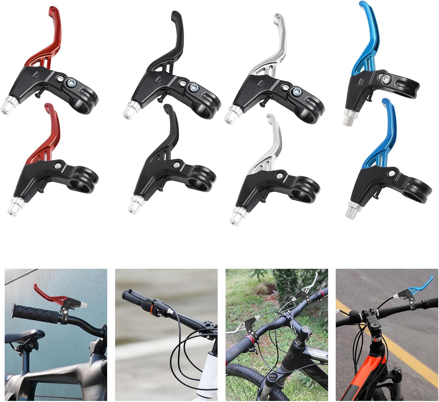 HuaShuani 1 par de palanca de freno de bicicleta, manillar universal de aleación de aluminio, bicicleta de montaña, bicicleta para niños, bicicleta