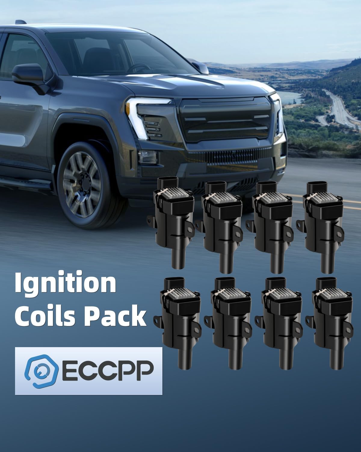 ECCPP 12622553 1 8 bobinas de encendido con 8 bujías de iridio para Chevrolet para Buick para Cadillac Tahoe Rainier Escalade Ascender 4.8L 5.3L
