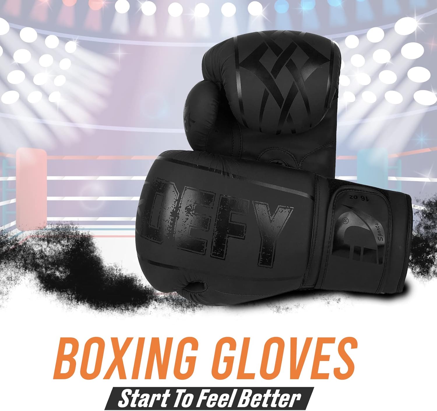 DEFY – Guantes de boxeo para hombres y mujeres, guantes de boxeo de cuero sintético de alta calidad para entrenamiento, perfectos para perforar