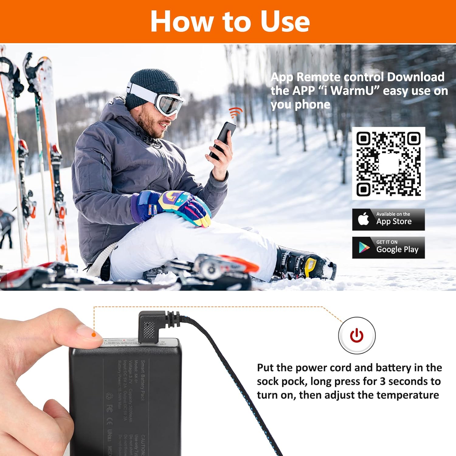 Heated Socks for Men Women – 2022 Upgraded Rechargeable Electric Heated Socks-Unisex Powered Cold Weather Heat Socks for Outdoor Riding Camping