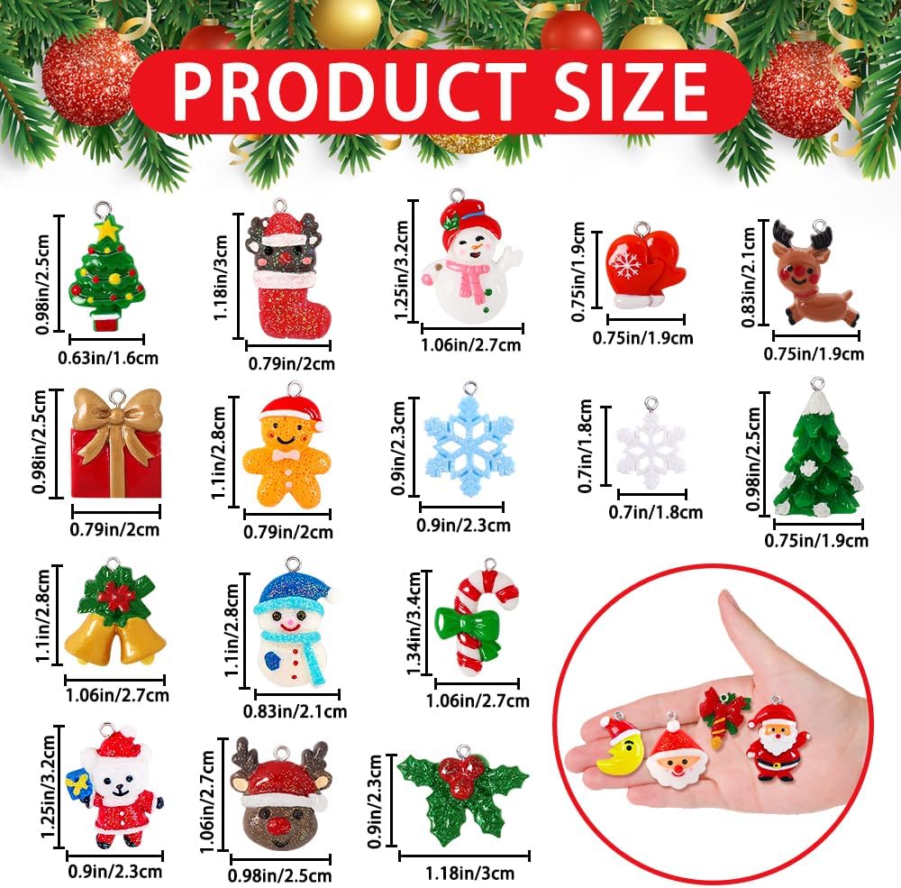 YUJUN Juego de 36 mini adornos de Navidad de resina para decoración de árbol de Navidad, pequeñas figuras en miniatura de resina para decoración de