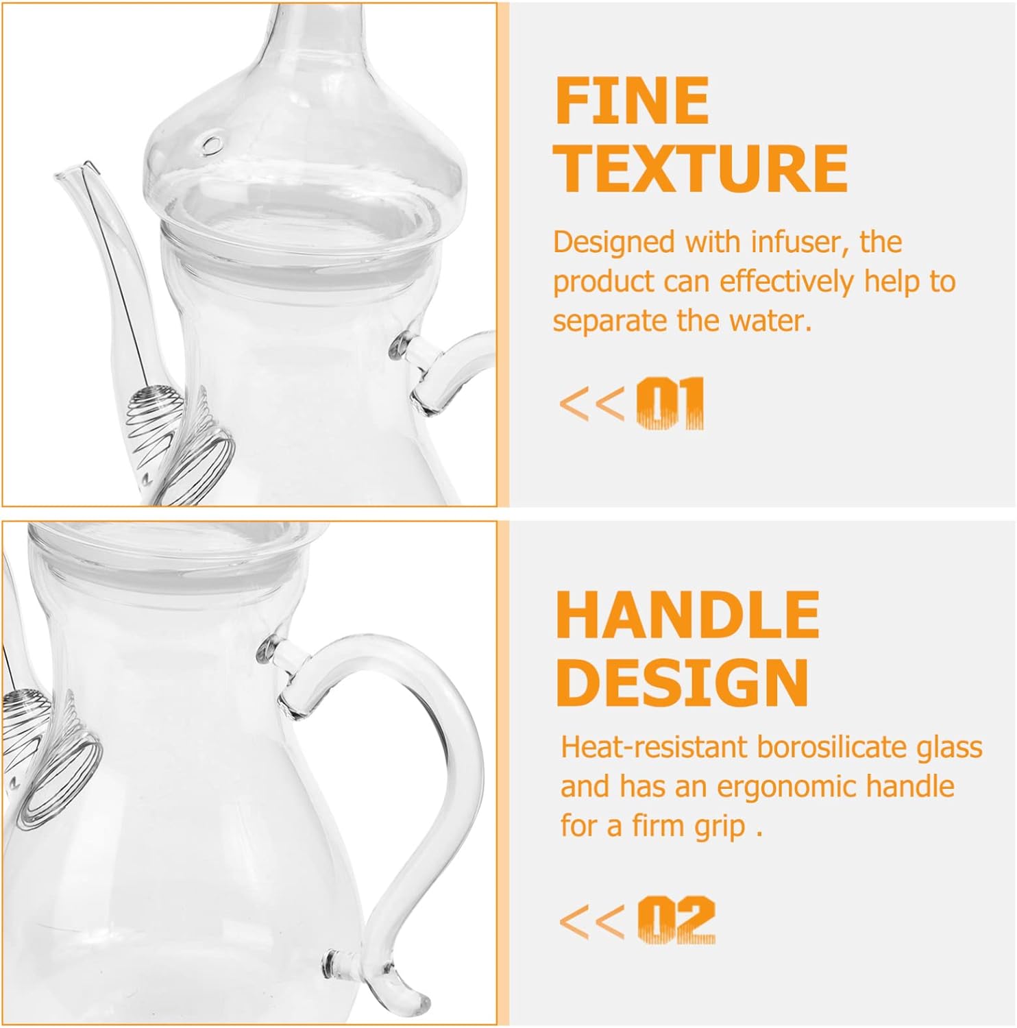 1 tetera de vidrio, tetera de té, infusor de té, hervidor de agua decorativo transparente, dispensador de café, botella para servir leche, tetera de