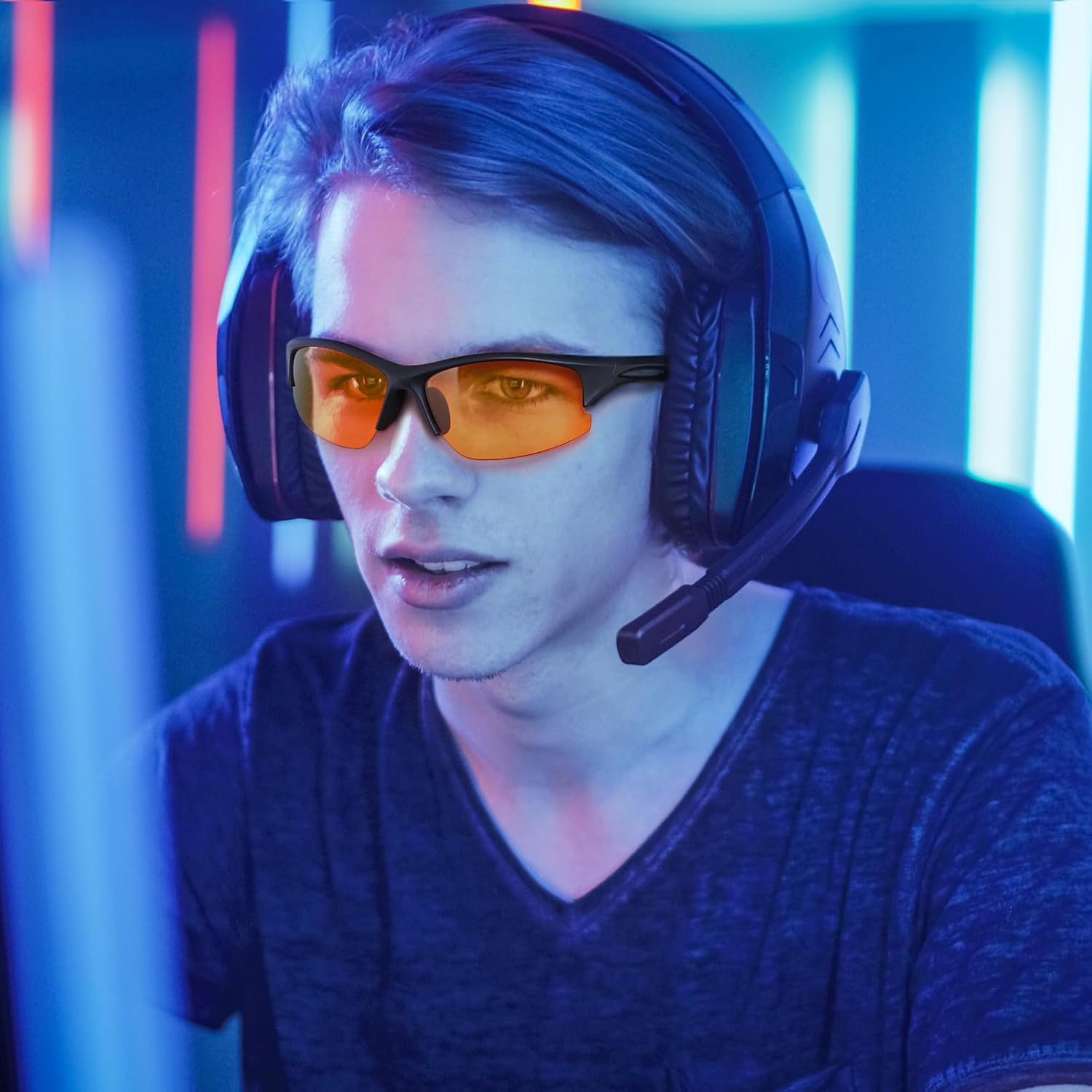 Okany Gafas de bloqueo de luz azul para mujeres y hombres, gafas de videojuegos para videojuegos, Negro –