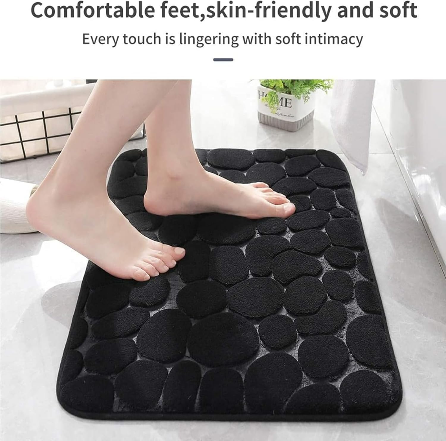 EKYOSHCZ Goodergear – Tapete de baño súper absorbente de 19.7 in x 31.5 in, de espuma viscoelástica, tapete de baño de baño con relieve de